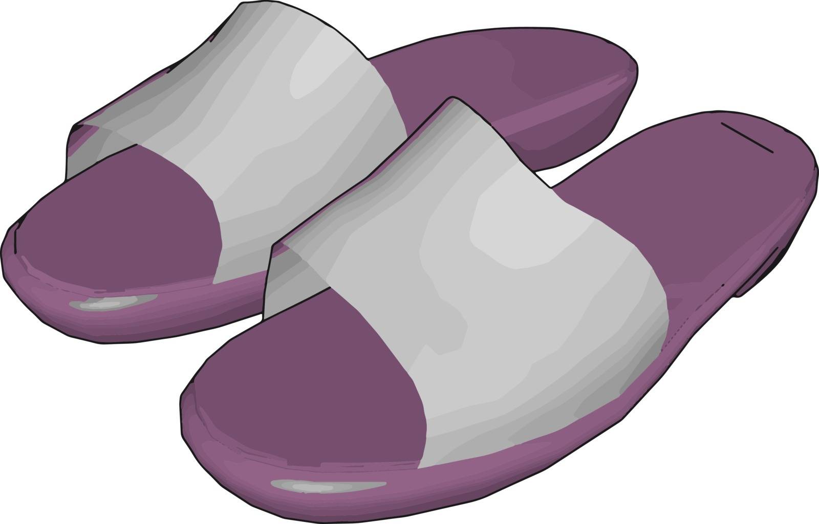 Purple shoes, illustration, vector on white background. by Morphart