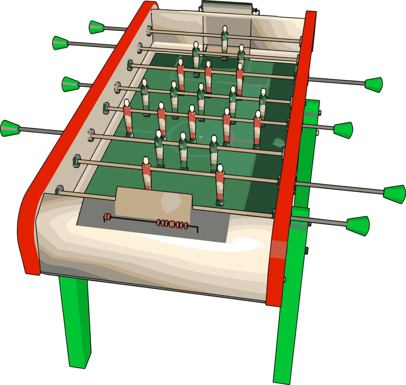 Table football toy, illustration, vector on white background. by Morphart