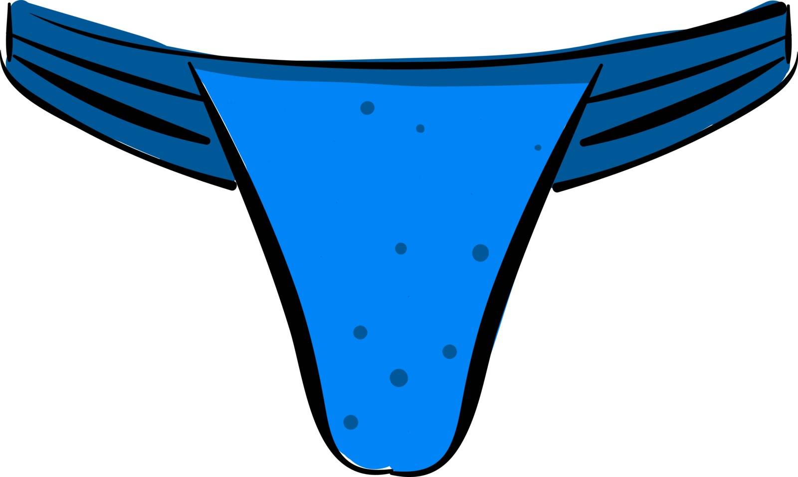 Blue thong, illustration, vector on white background. by Morphart