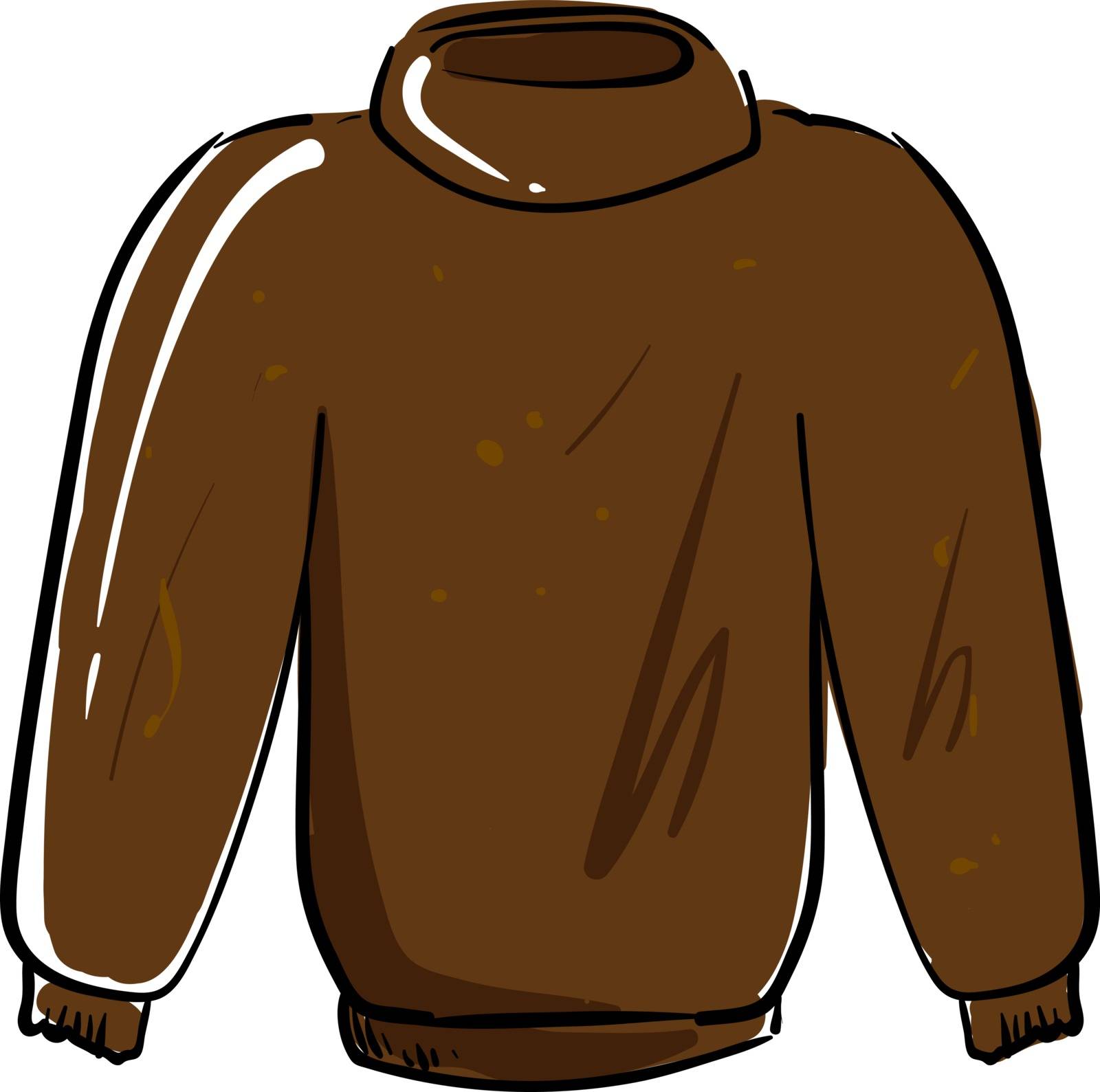 Brown sweater, illustration, vector on white background.
