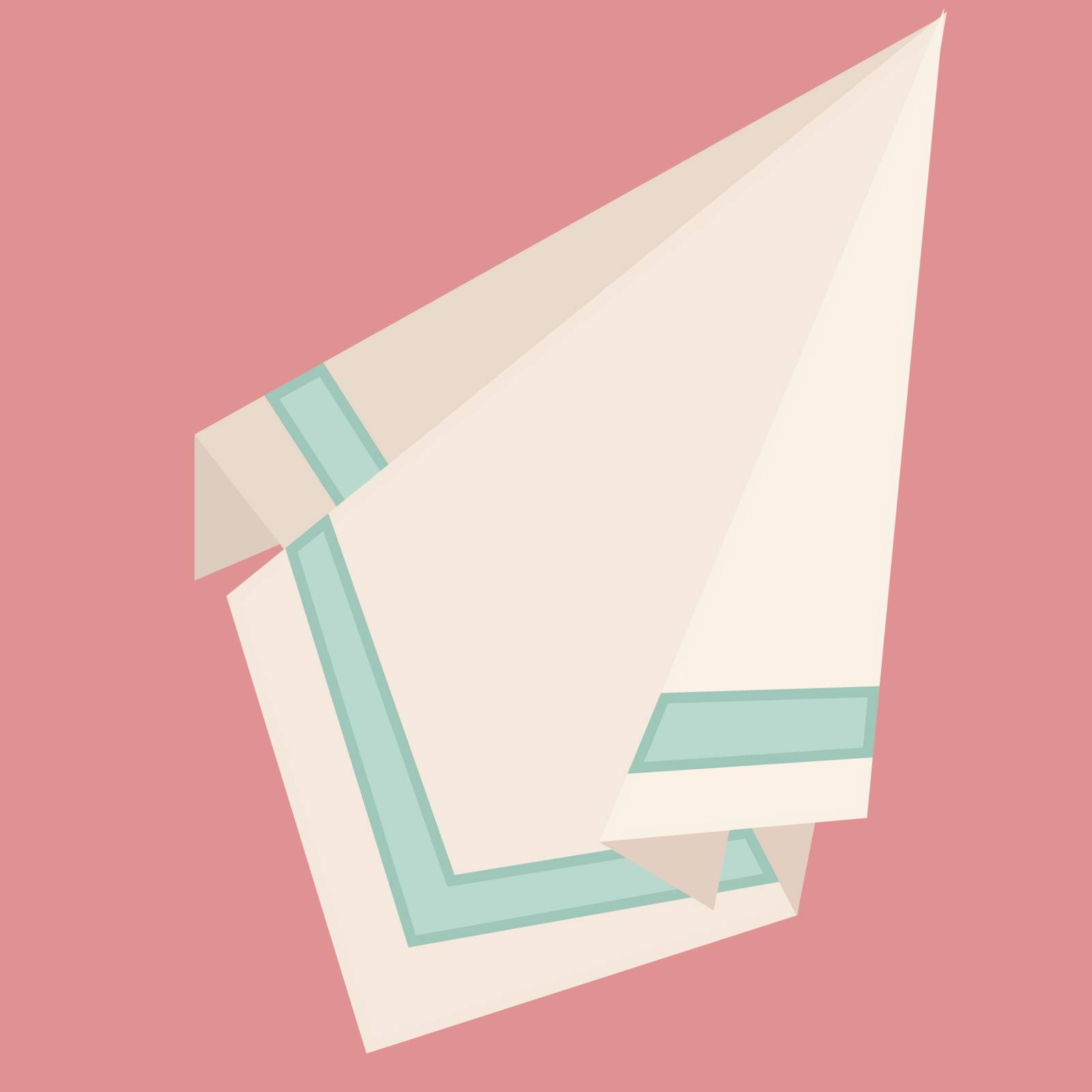 White napkin, illustration, vector on white background.