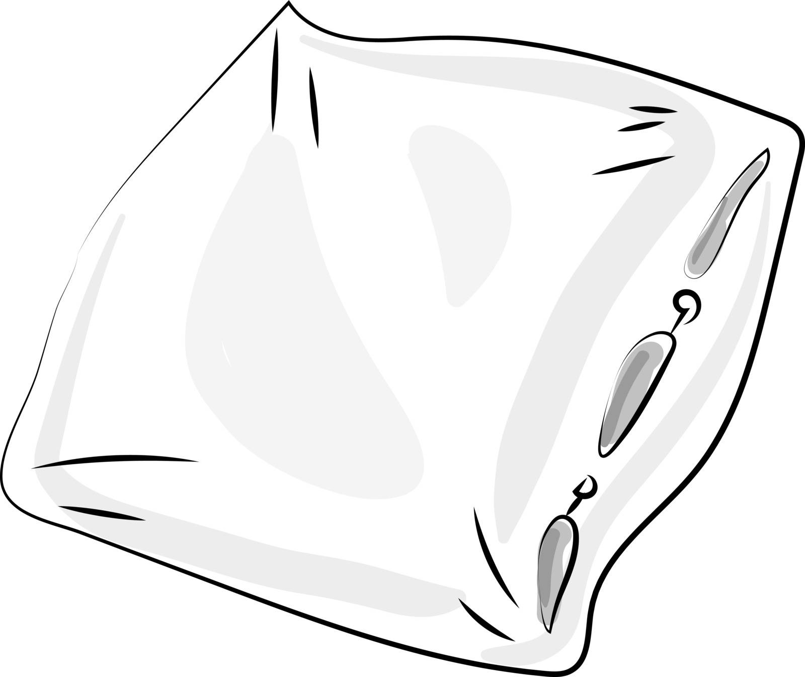 White pillow, illustration, vector on white background.
