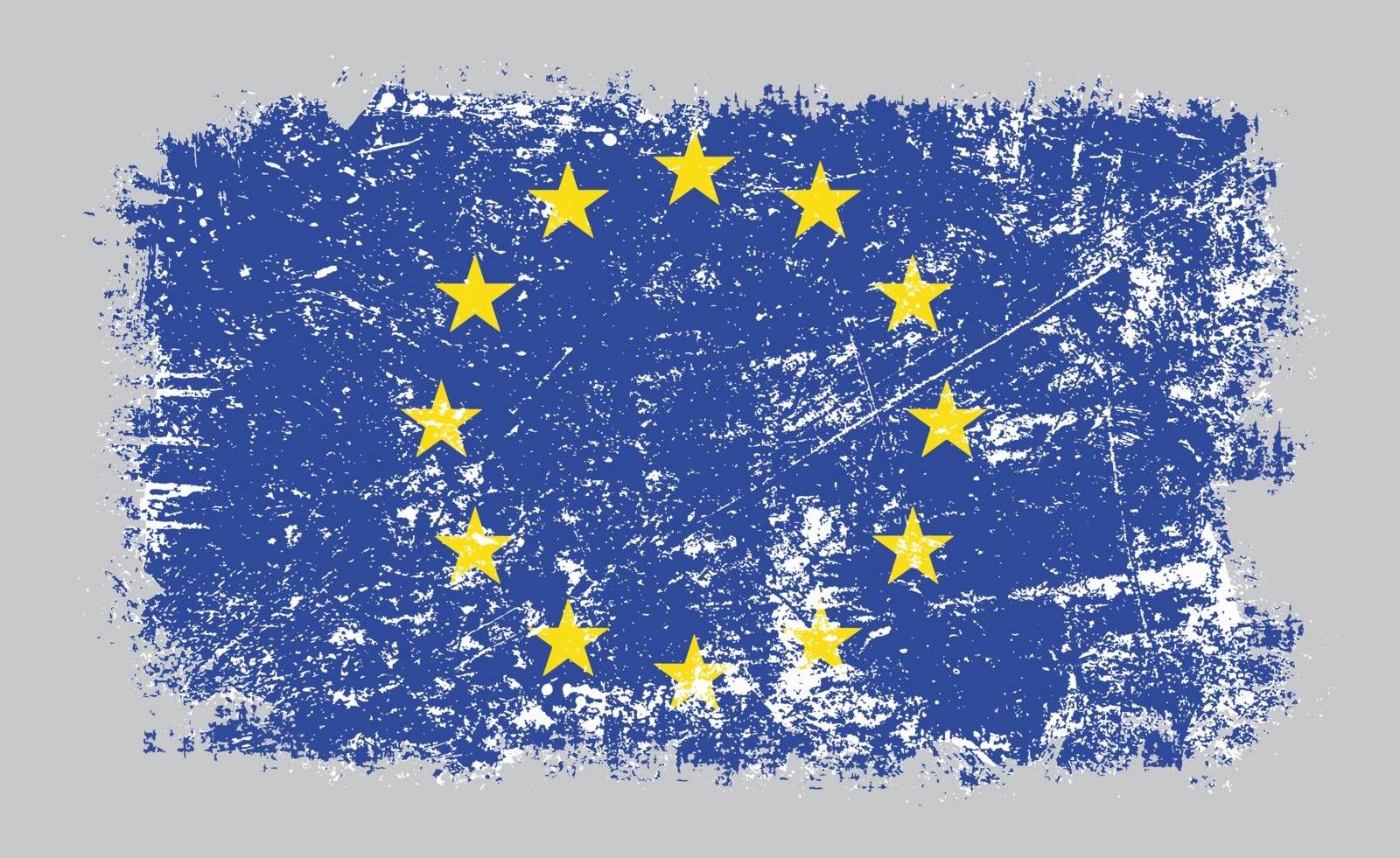 Grunge old European Union flag vector illustration by BreakingTheWalls