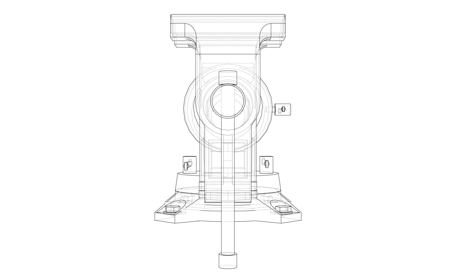 Outline vise vector. Wire-frame style by cherezoff