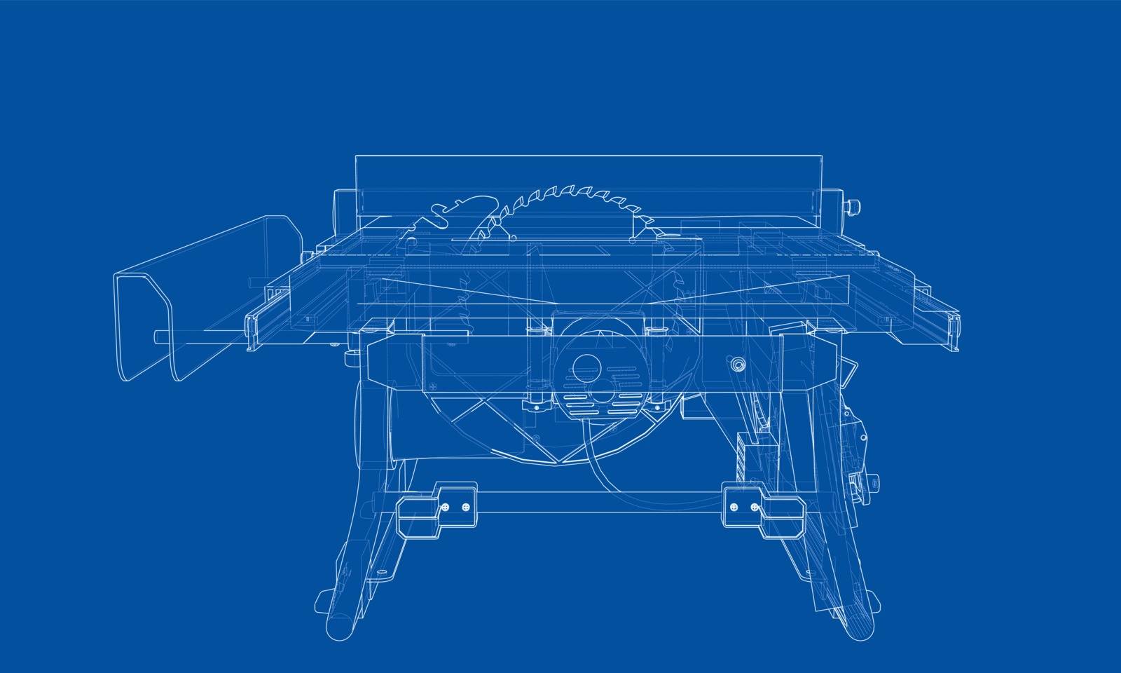 Outline table saw for woodwork vector by cherezoff