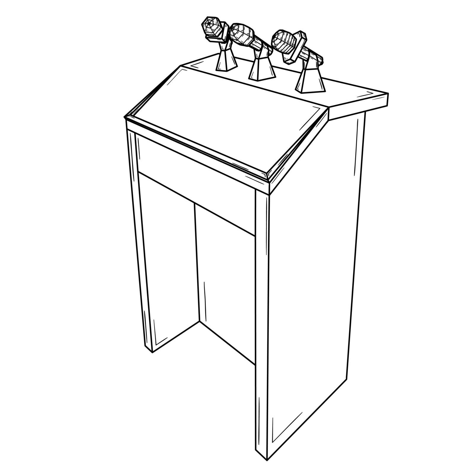 podium for political speech with microphones by muuraa