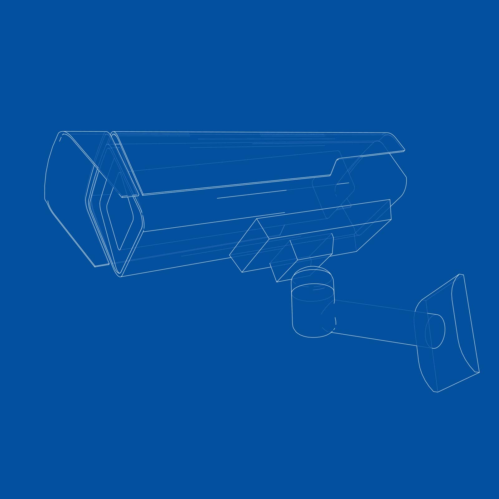 Outline CCTV camera. Security camera. Vector by cherezoff