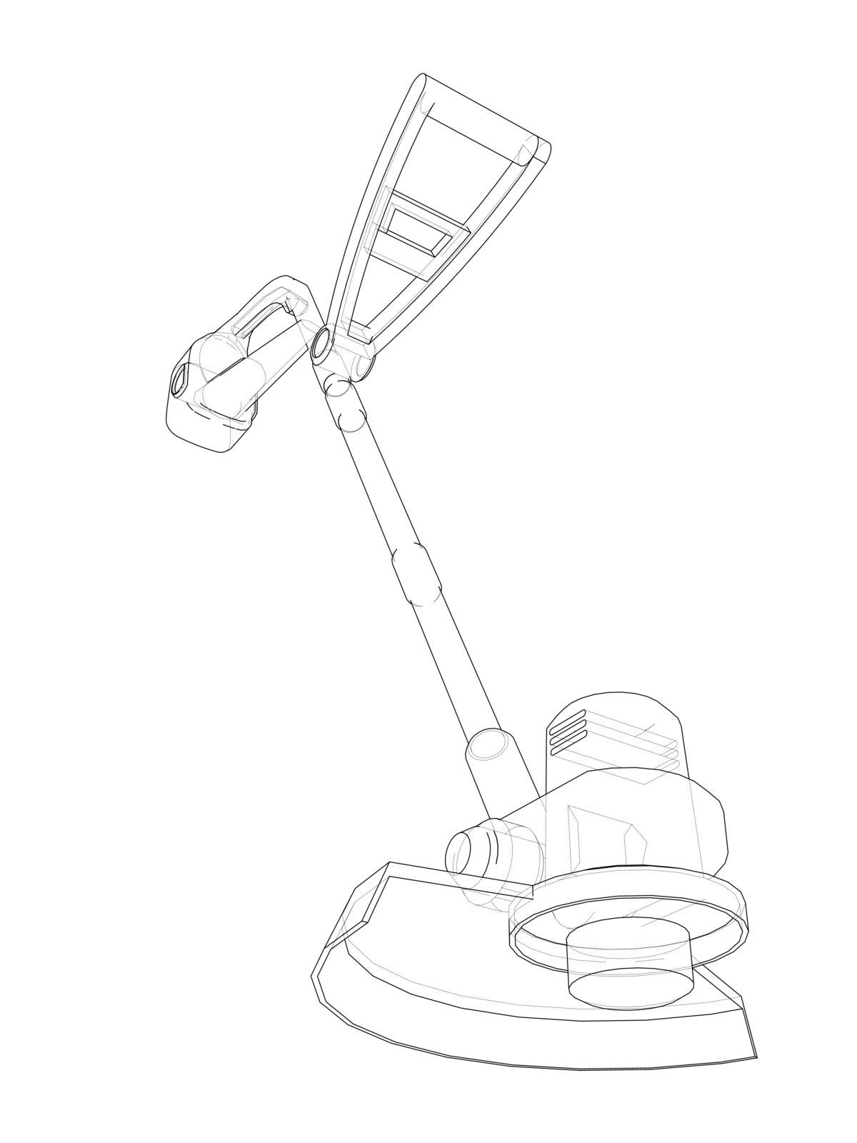 Outline trimmer grass cutter. Vector by cherezoff
