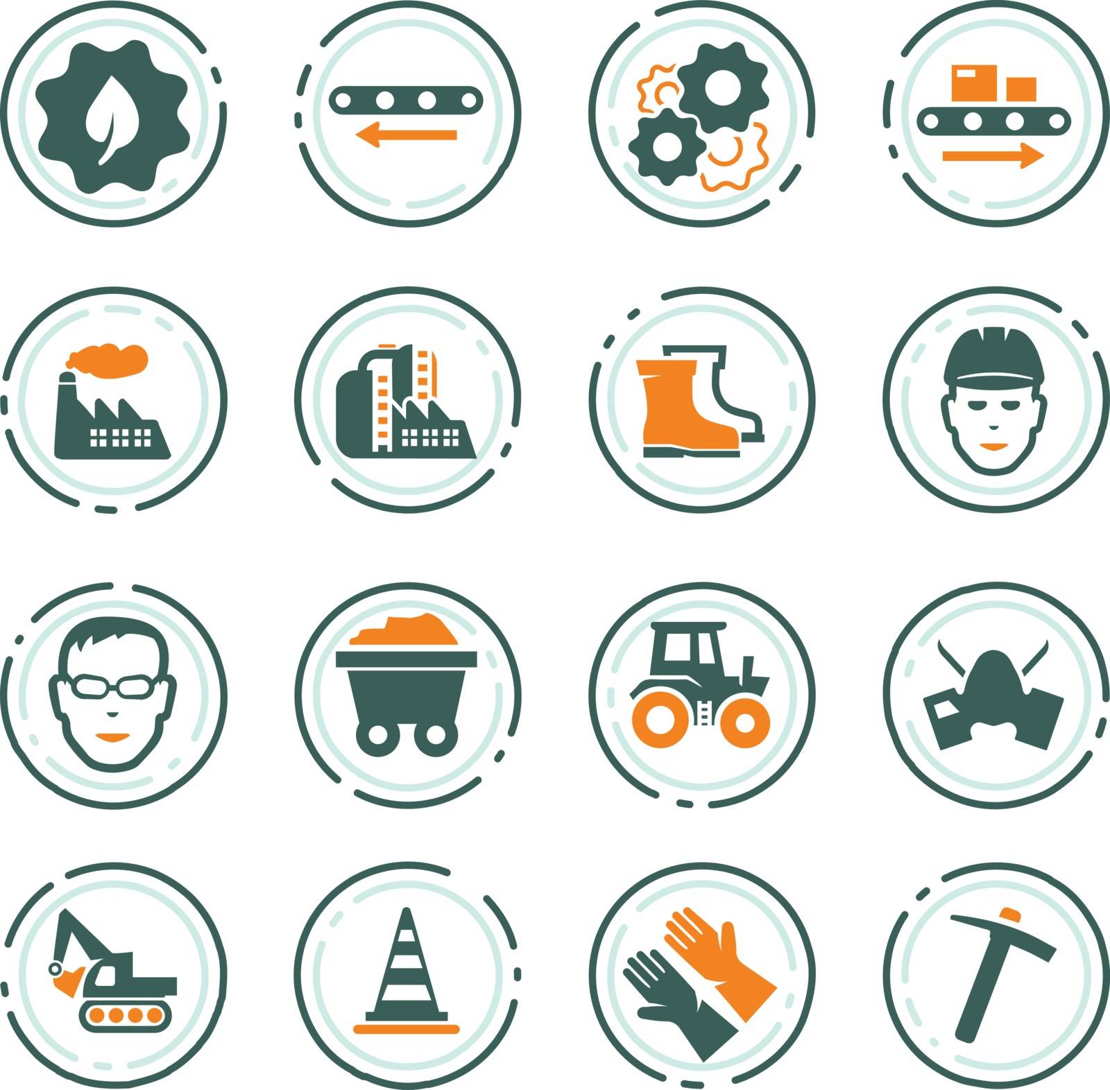 Industrial color vector icons for user interface design