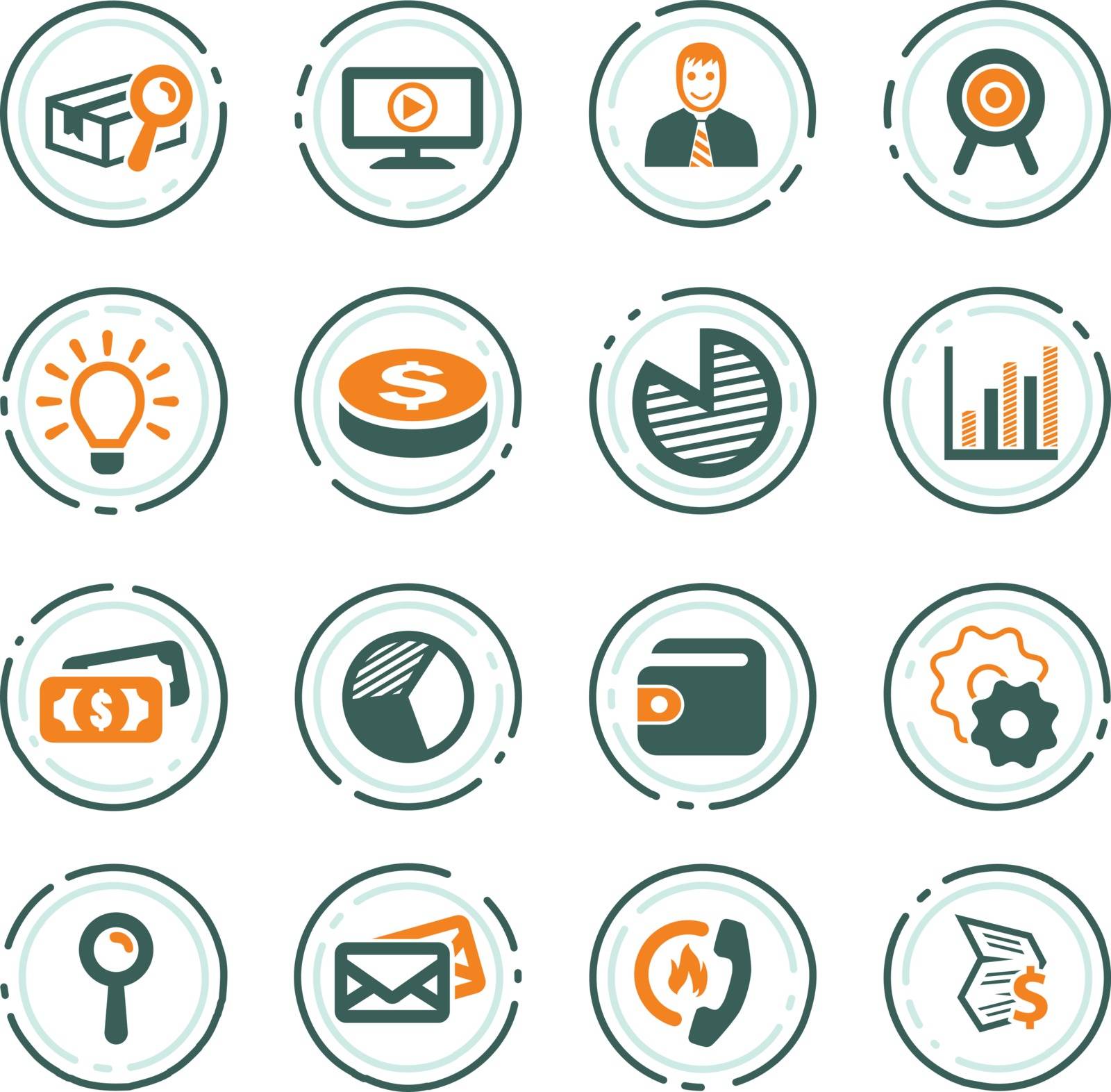 Marketing color vector icons for user interface design