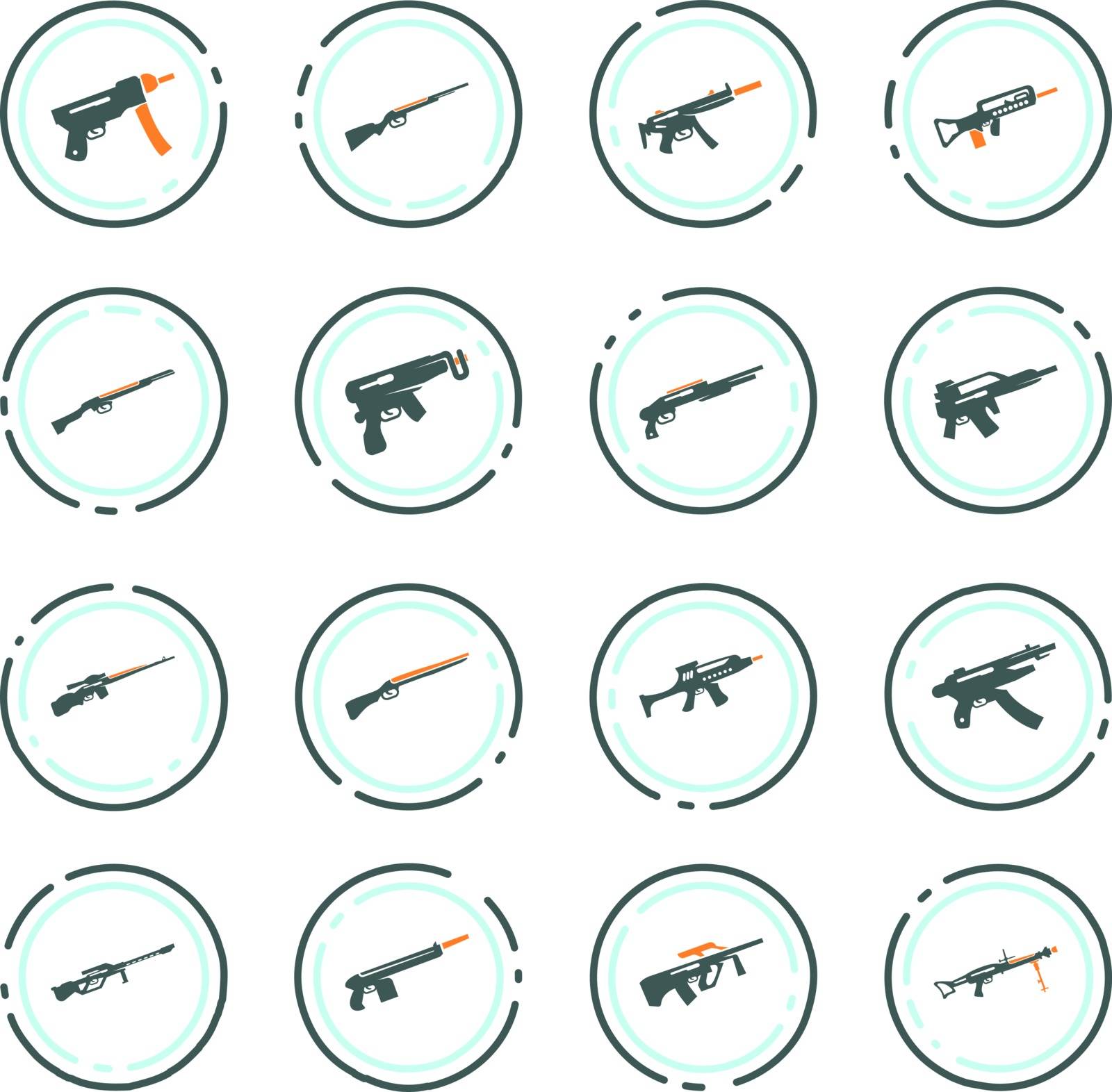 Hand weapons icon set for web sites and user interface