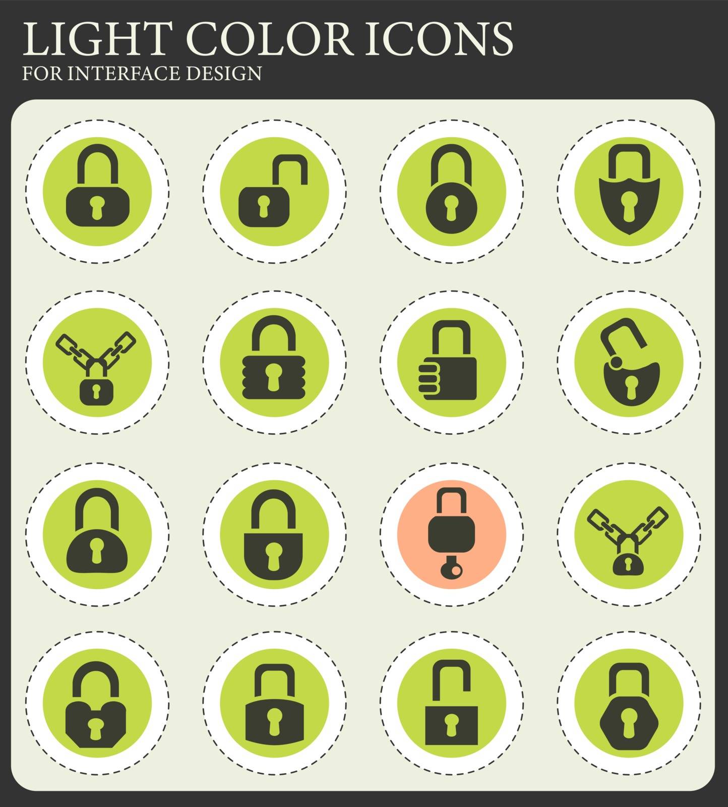 lock web icons for user interface design