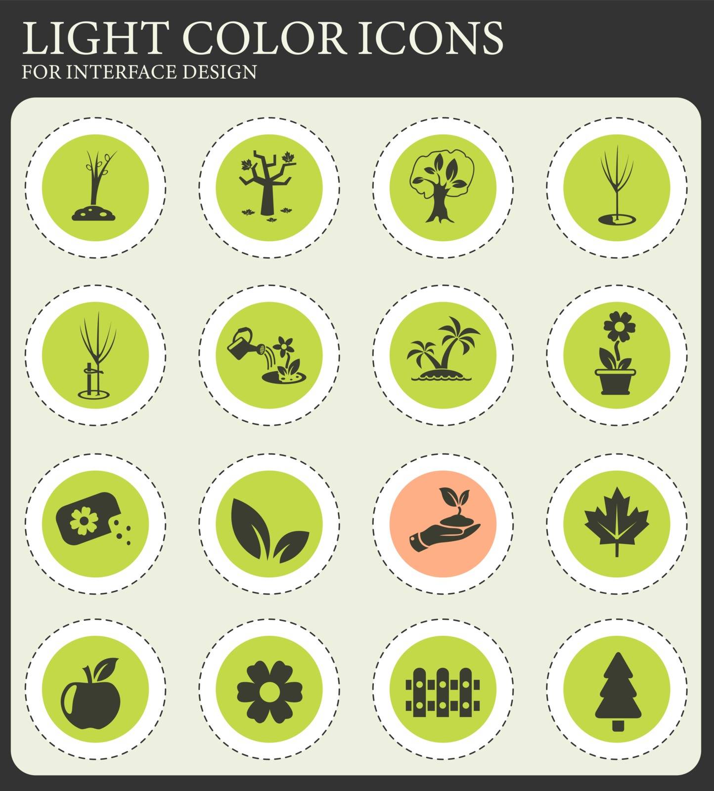 gardening tools web icons for user interface design
