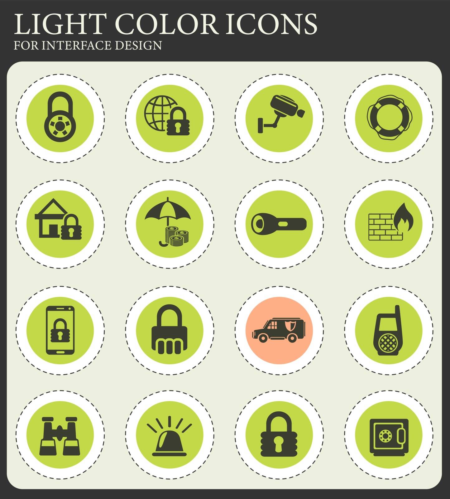 security vector icons for web and user interface design
