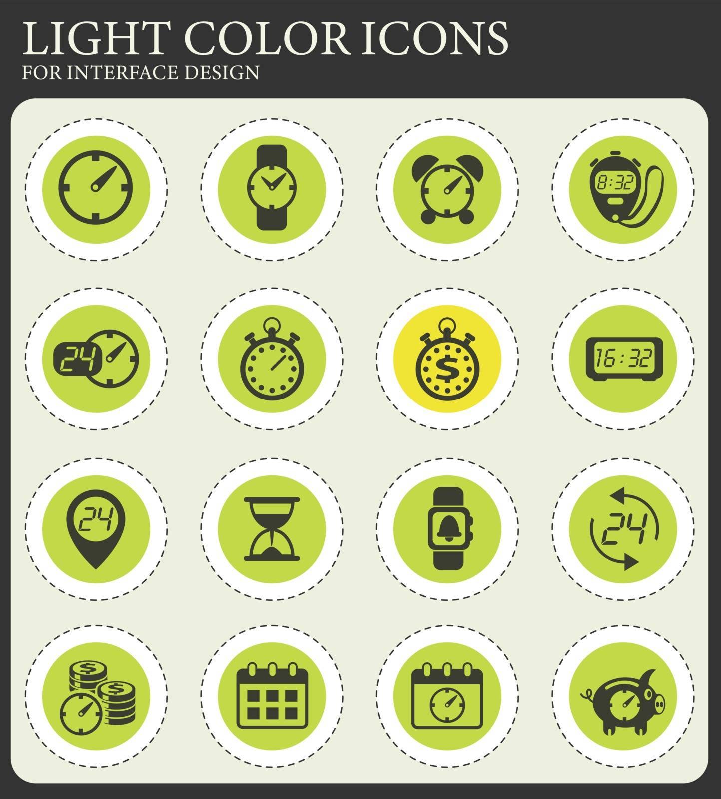 time vector icons for web and user interface design