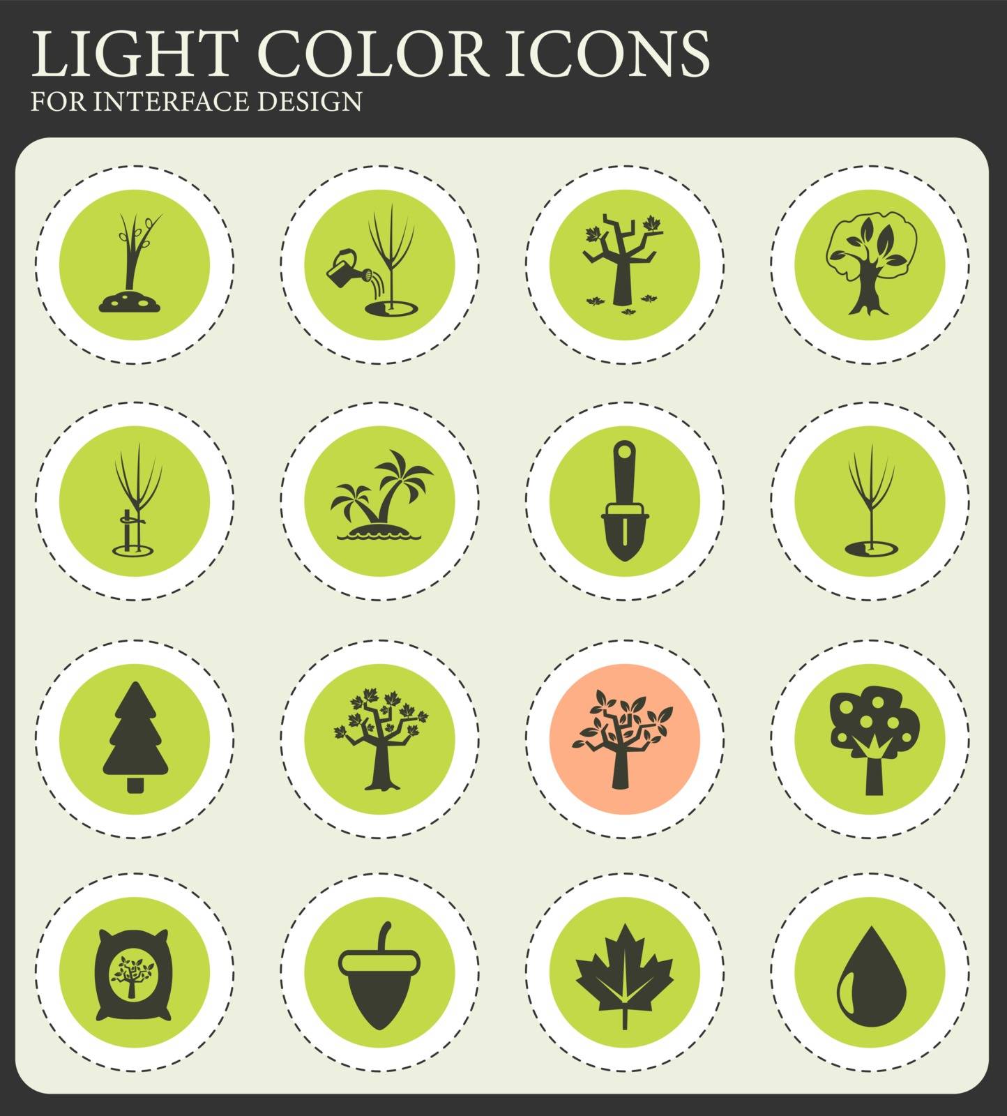 trees web icons for user interface design
