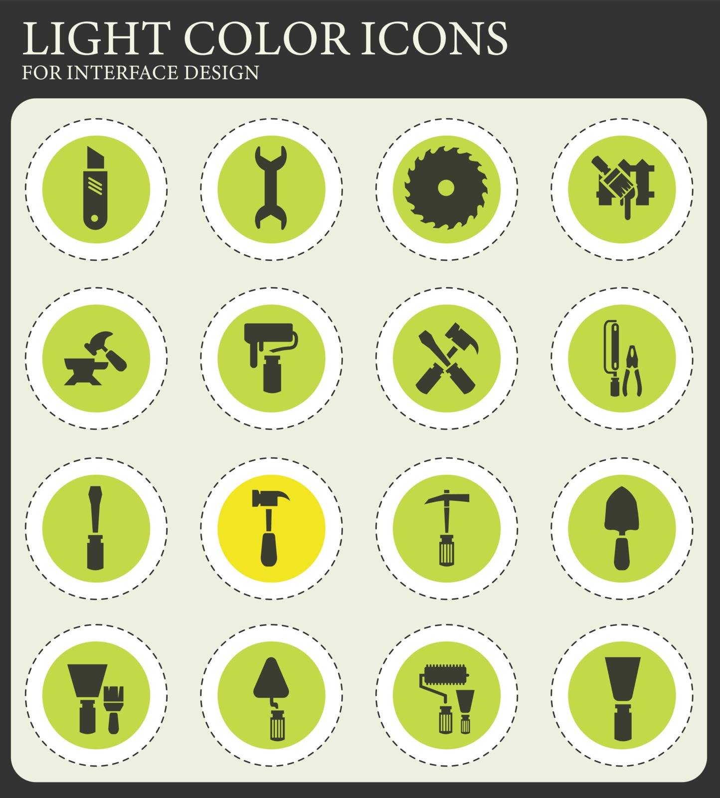 Work tools icon set for web sites and user interface