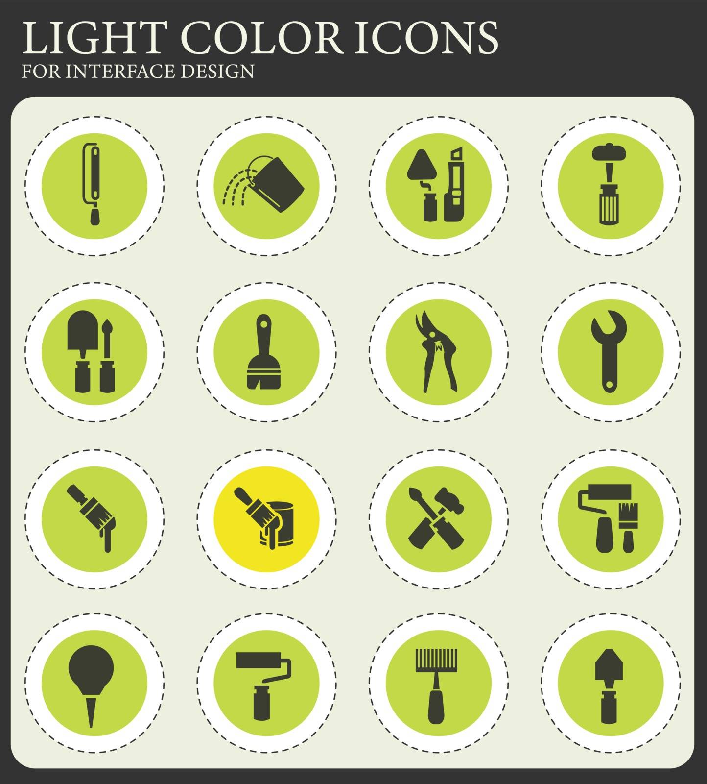 Work tools icon set for web sites and user interface