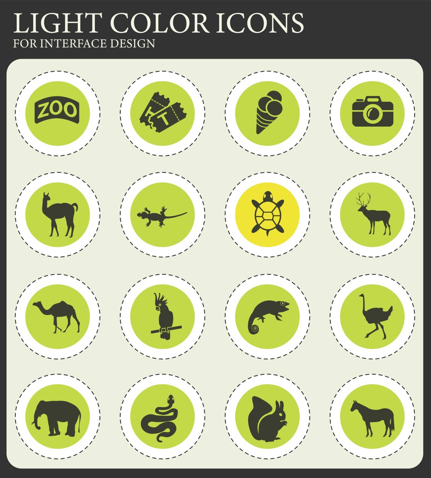 zoo web icons for user interface design