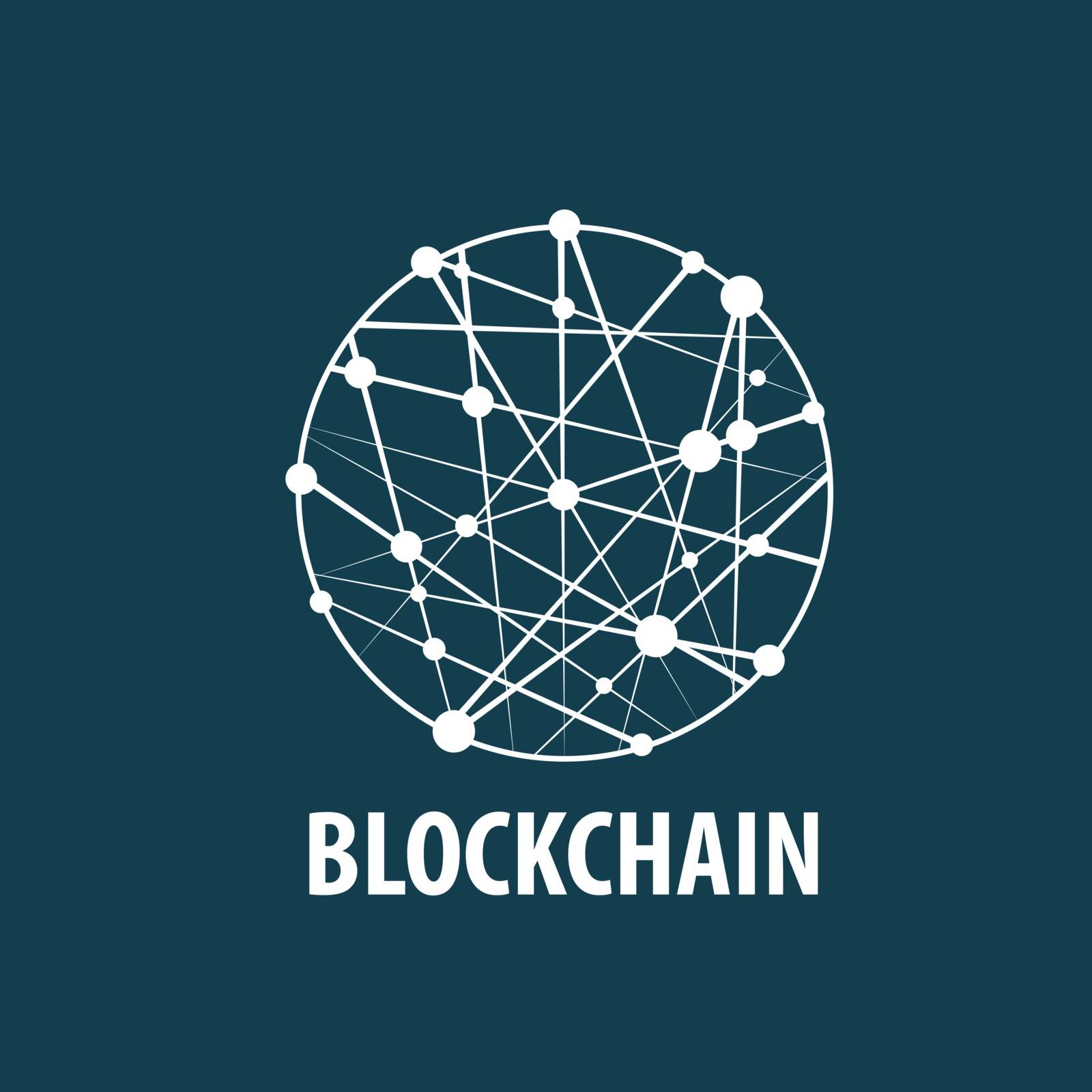 Vector logo blockchain. Abstract technological sign. Design element