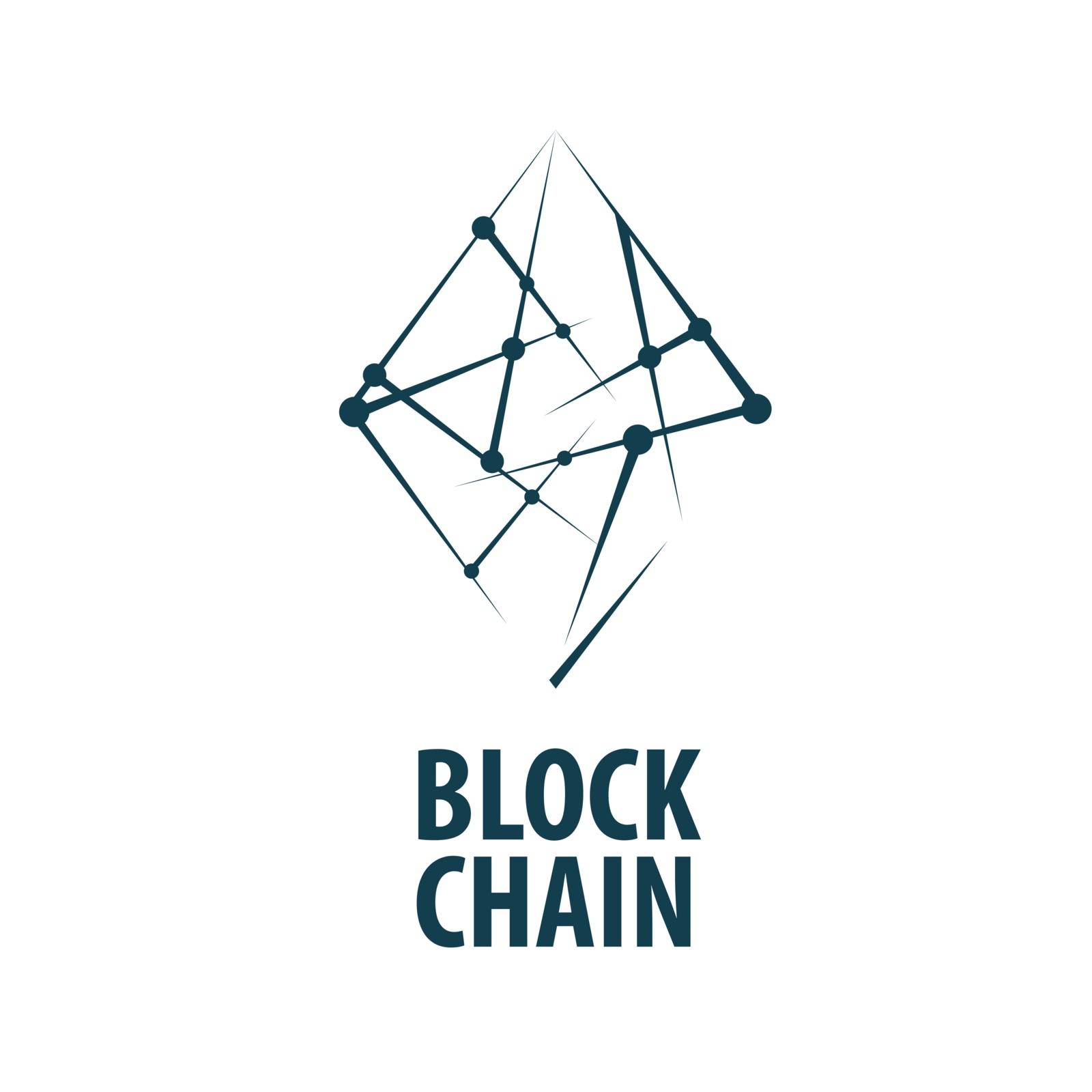 Vector logo blockchain. Abstract technological sign. Design element