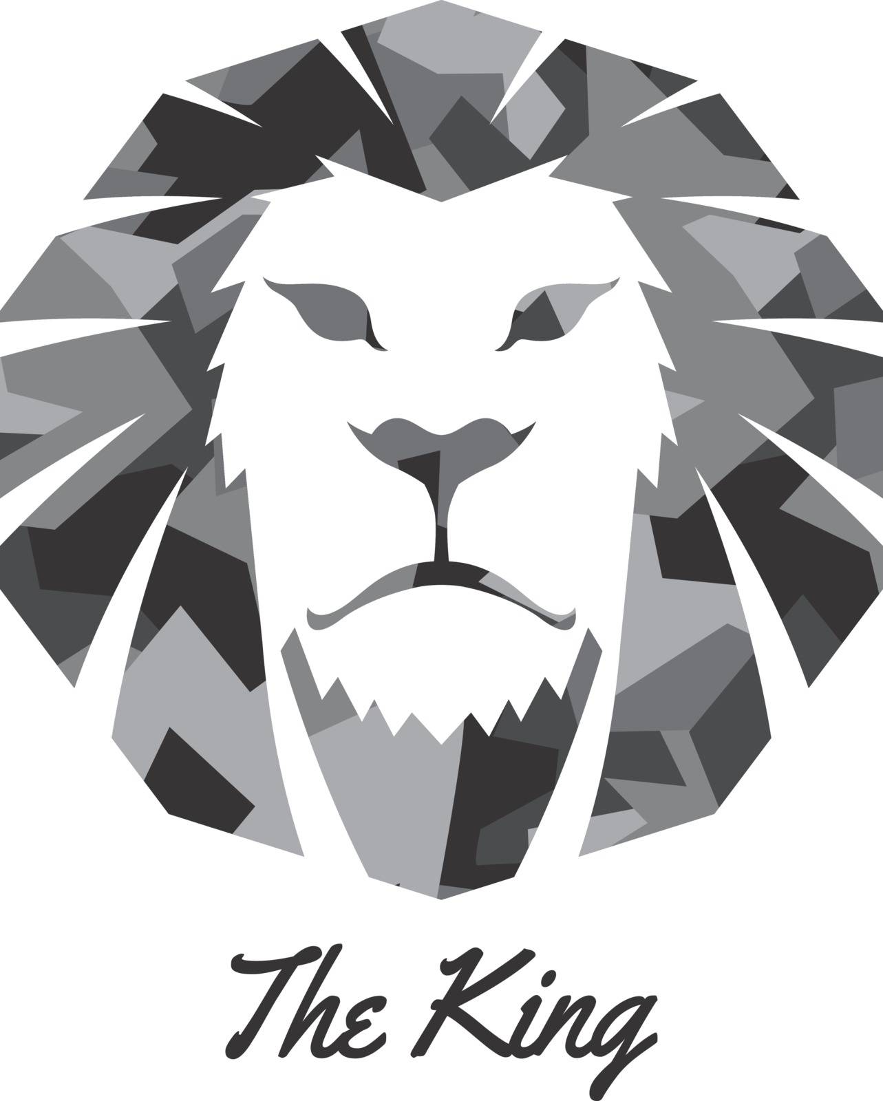 king lion endangered species logo sign vector by vector1st