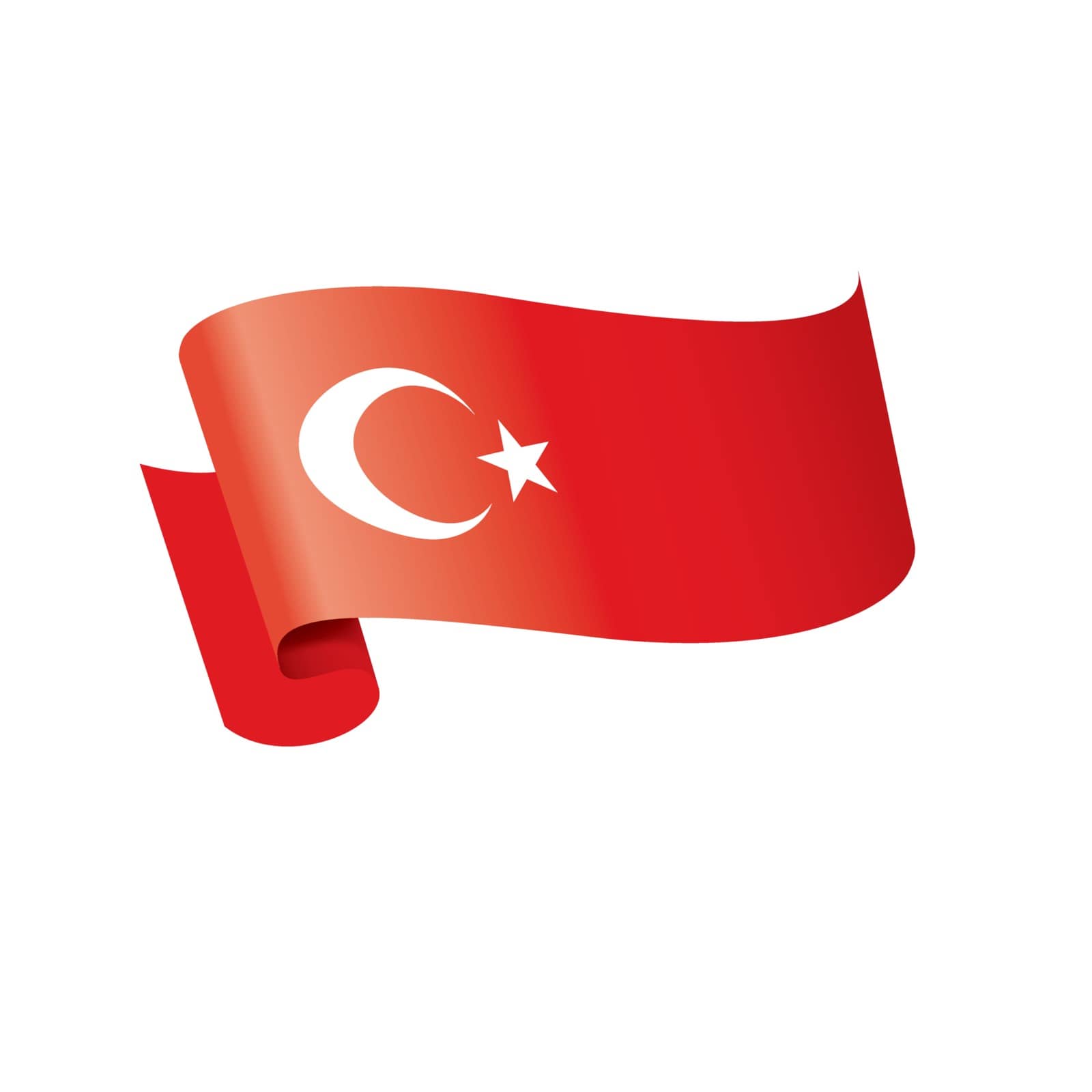Turkey national flag, vector illustration on a white background