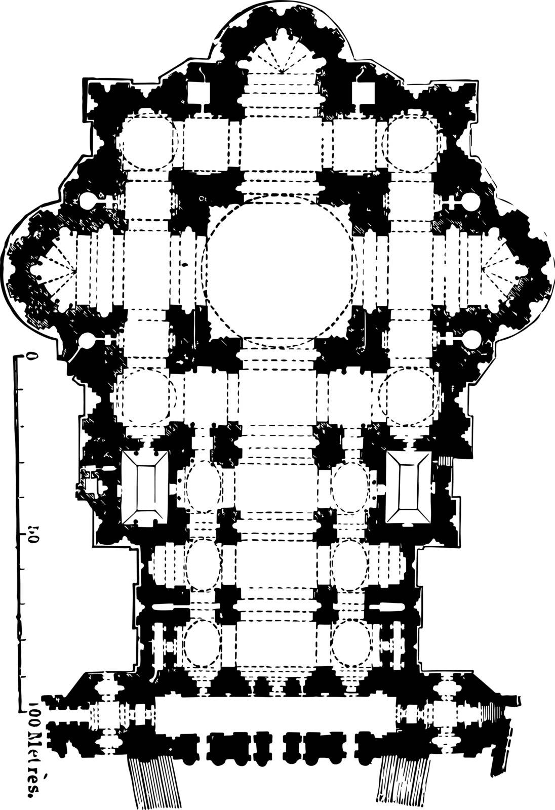 Ground to plan of St. Peter Rome his example necessarily entaile by Morphart