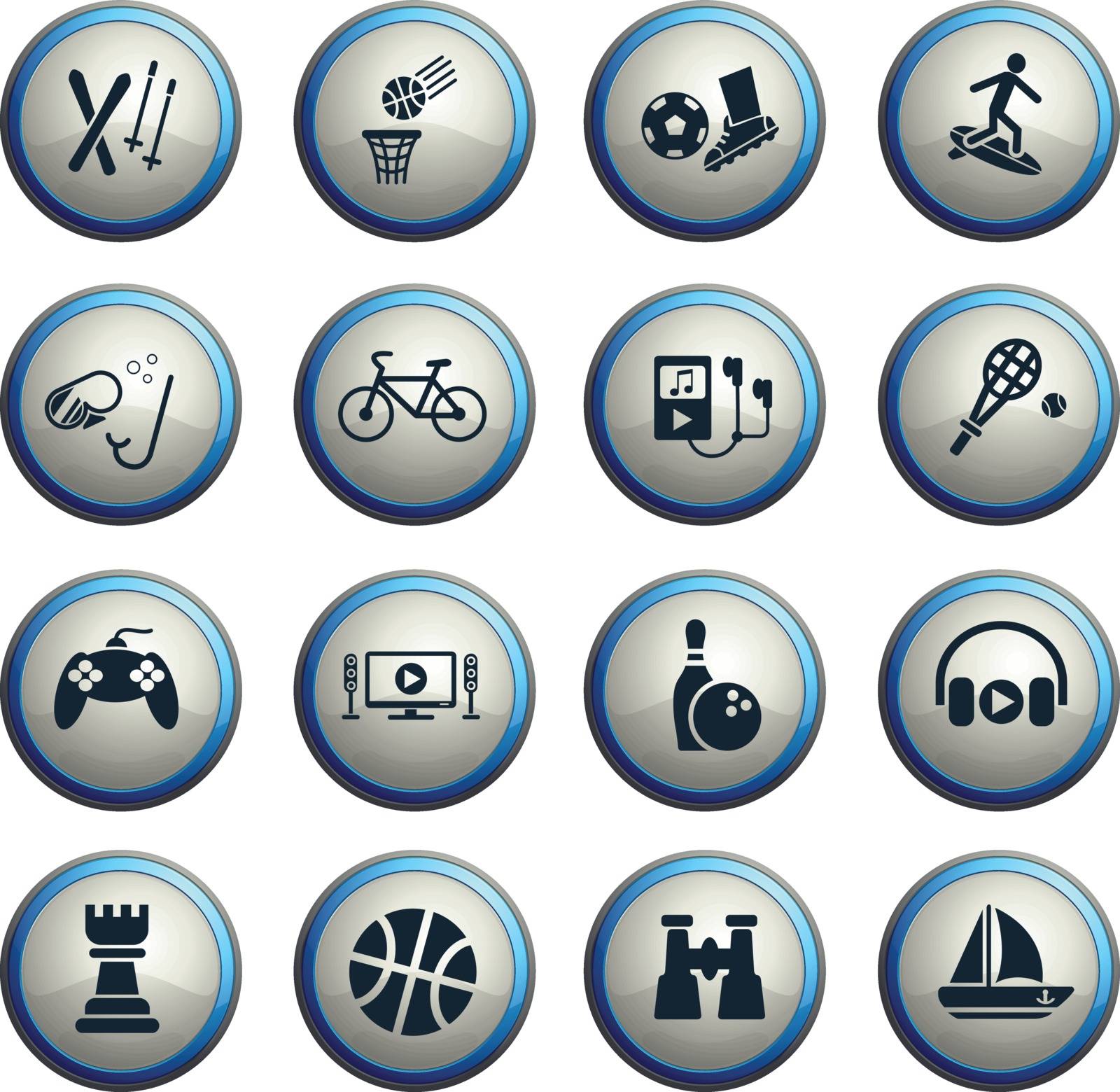 leisure web icons for user interface design