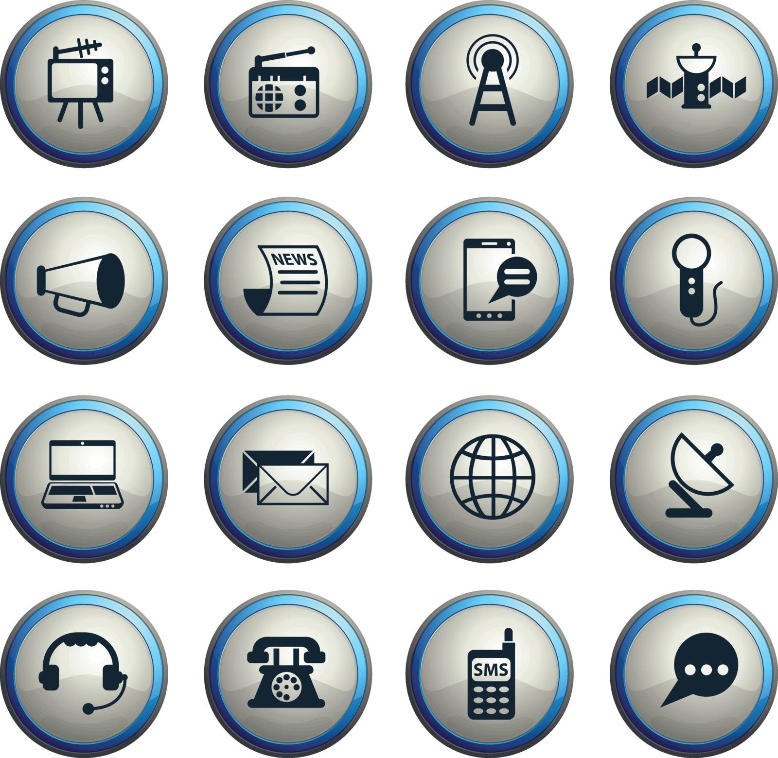 media vector icons for web and user interface design