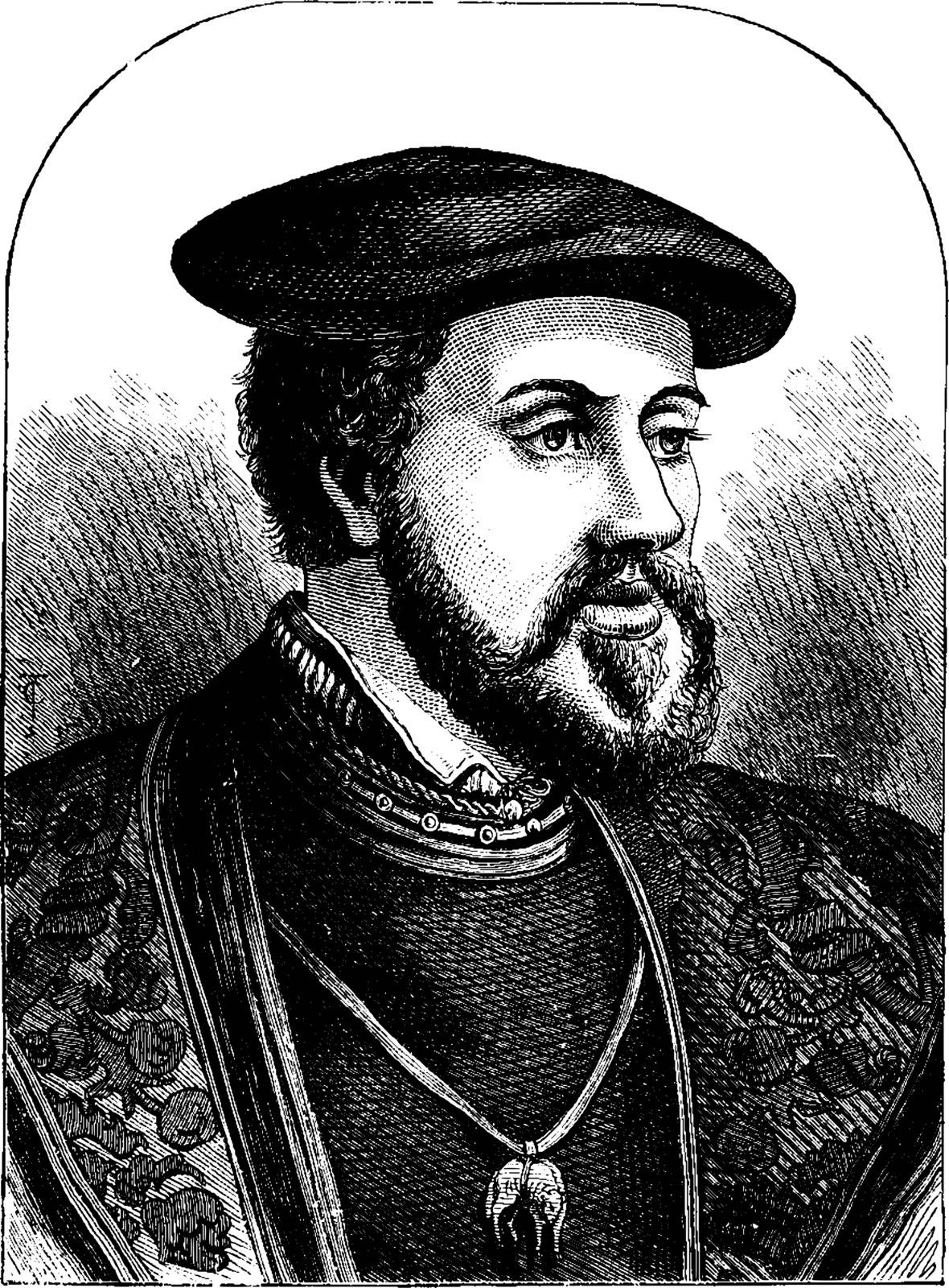 Charles V, Emperor of Germany, Charles V,  1500-1558, he was the Holy Roman Emperor, the king of Spain, and the emperor of Germany, vintage line drawing or engraving illustration