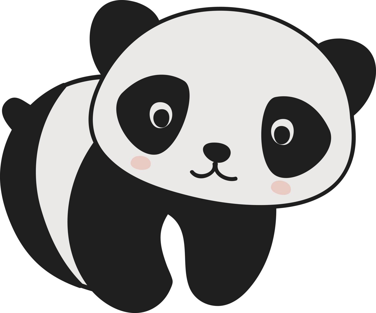 Cute baby panda, illustration, vector on white background.