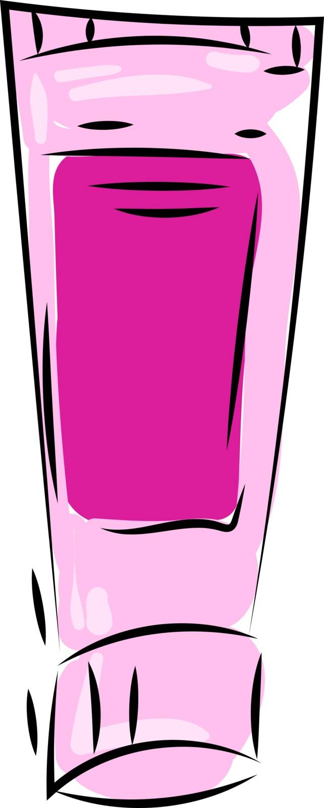 Pink hand cream, illustration, vector on white background.