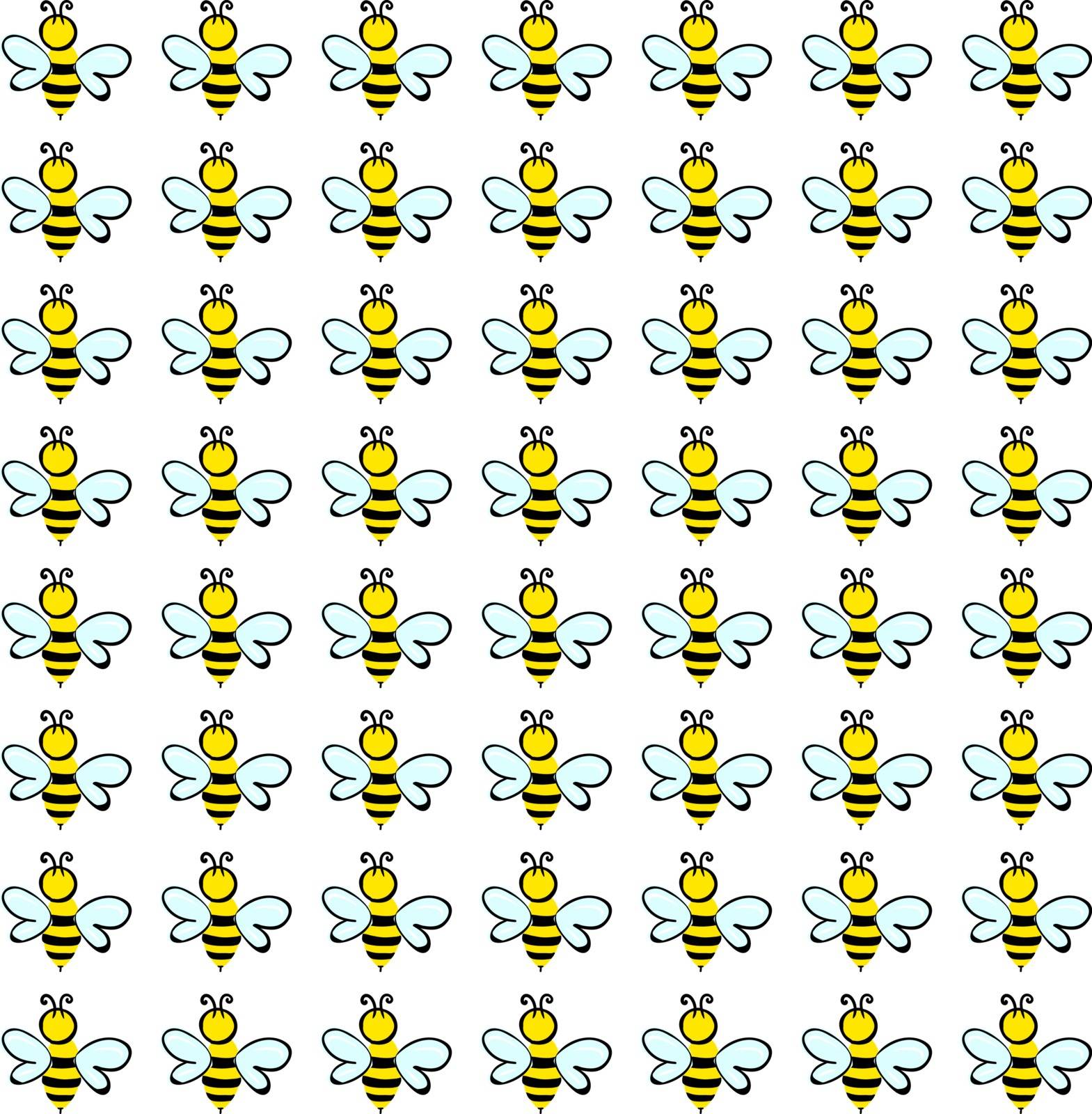 Bee wallpaper, illustration, vector on white background. by Morphart