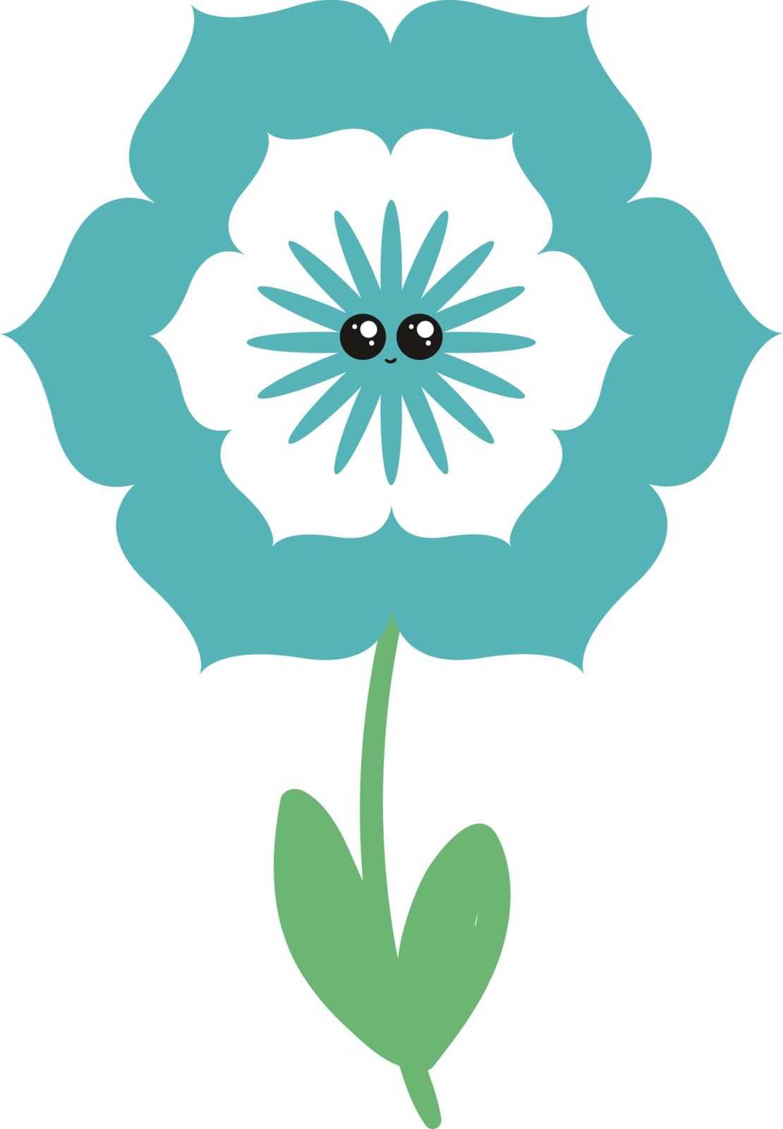 Blue flower, illustration, vector on white background. by Morphart