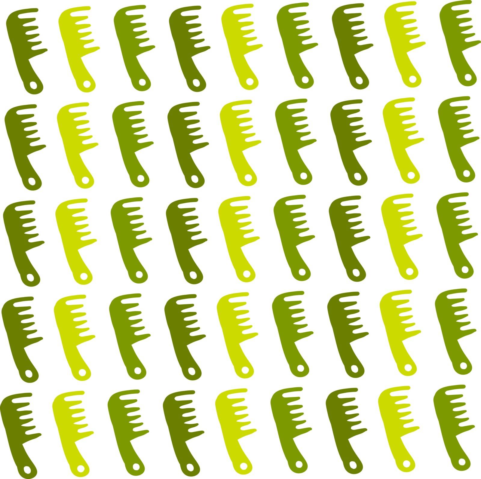 Green comb wallpaper, illustration, vector on white background. by Morphart