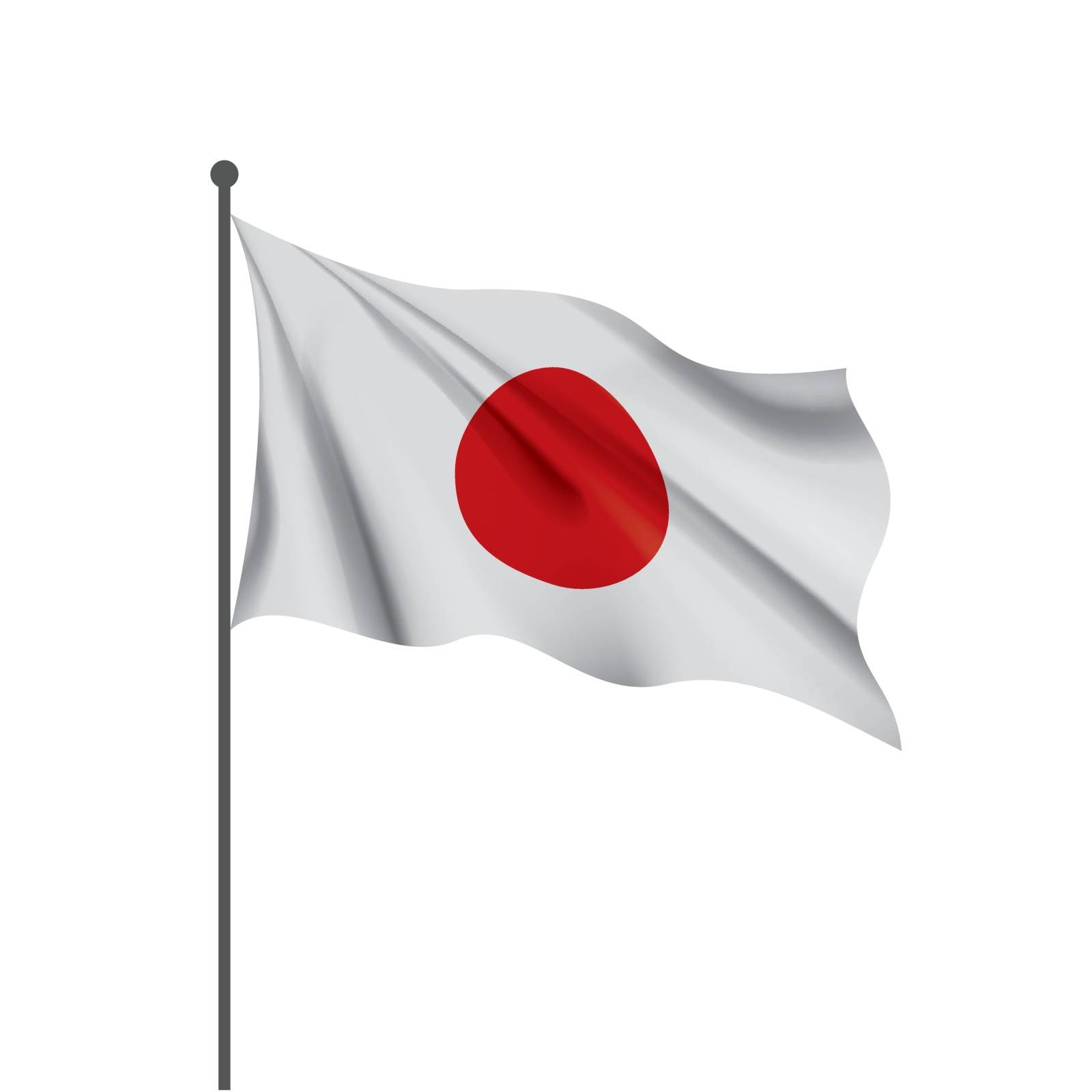 Japan flag, vector illustration on a white background by butenkow