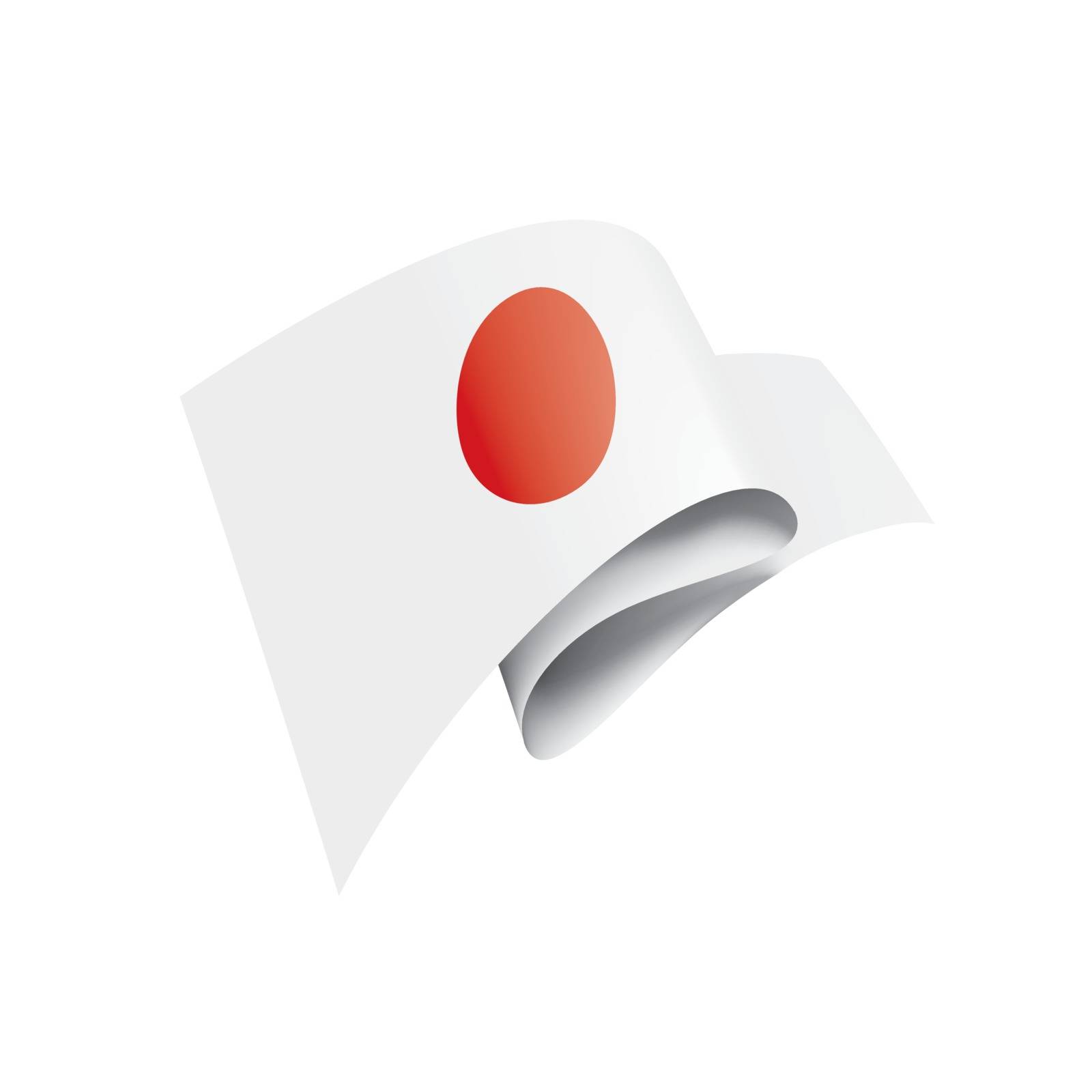 Japan national flag, vector illustration on a white background