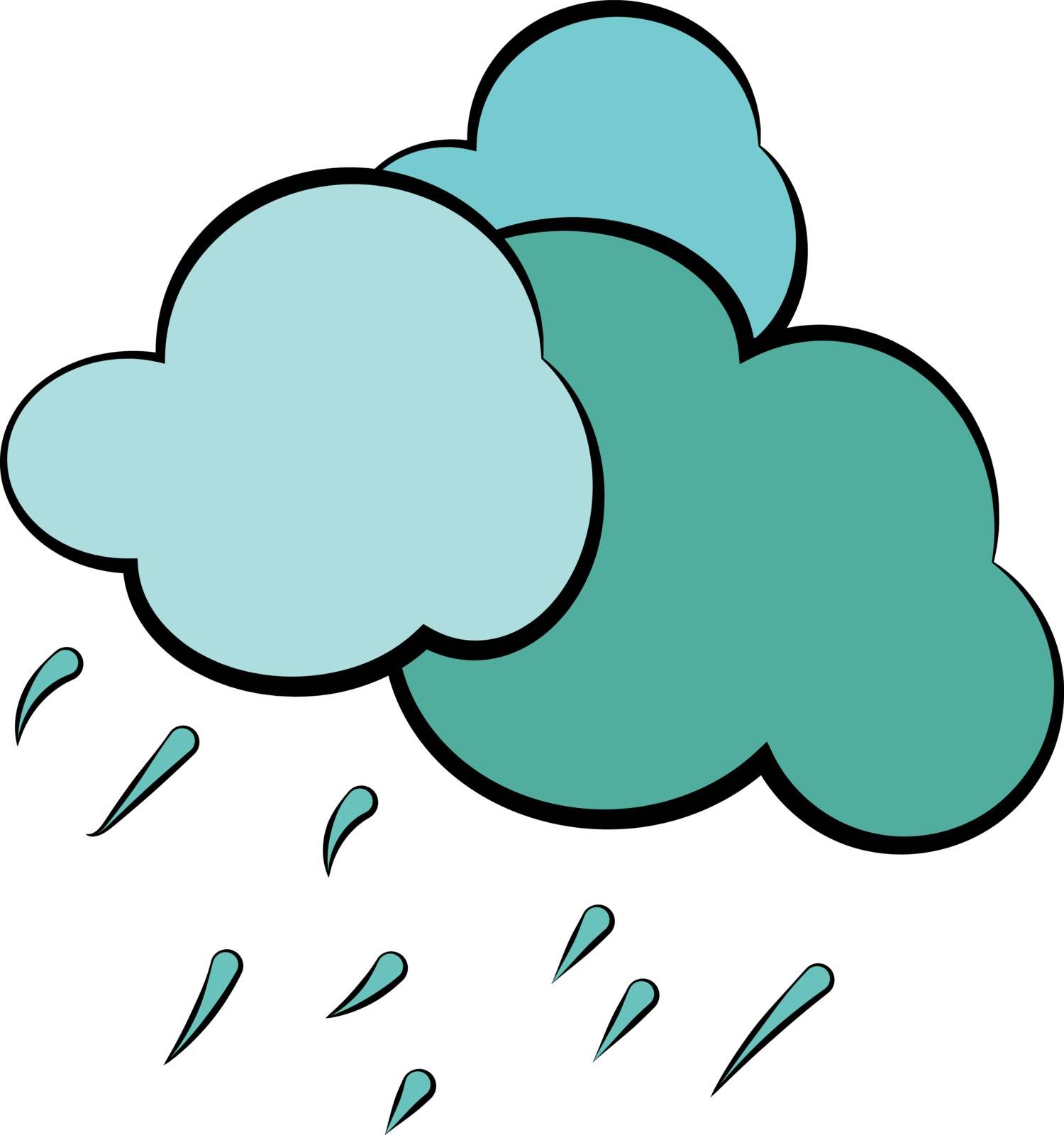 Heavy downpour from a cloudy sky depicting the rainy weather vector color drawing or illustration 