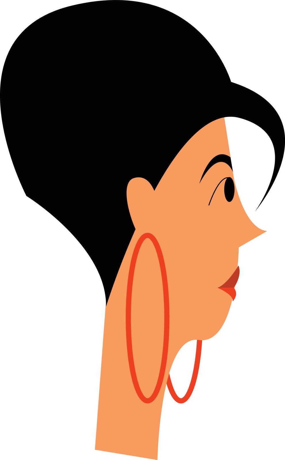 Lady with styled hair and danglers vector or color illustration by Morphart