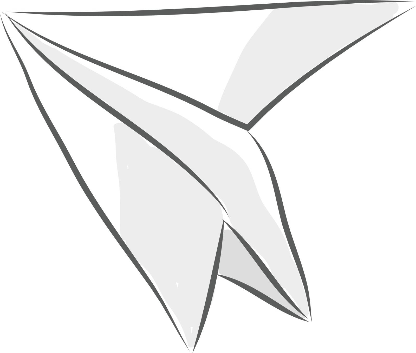 Simple black and white sketch of a paper plane  vector illustration on white background 