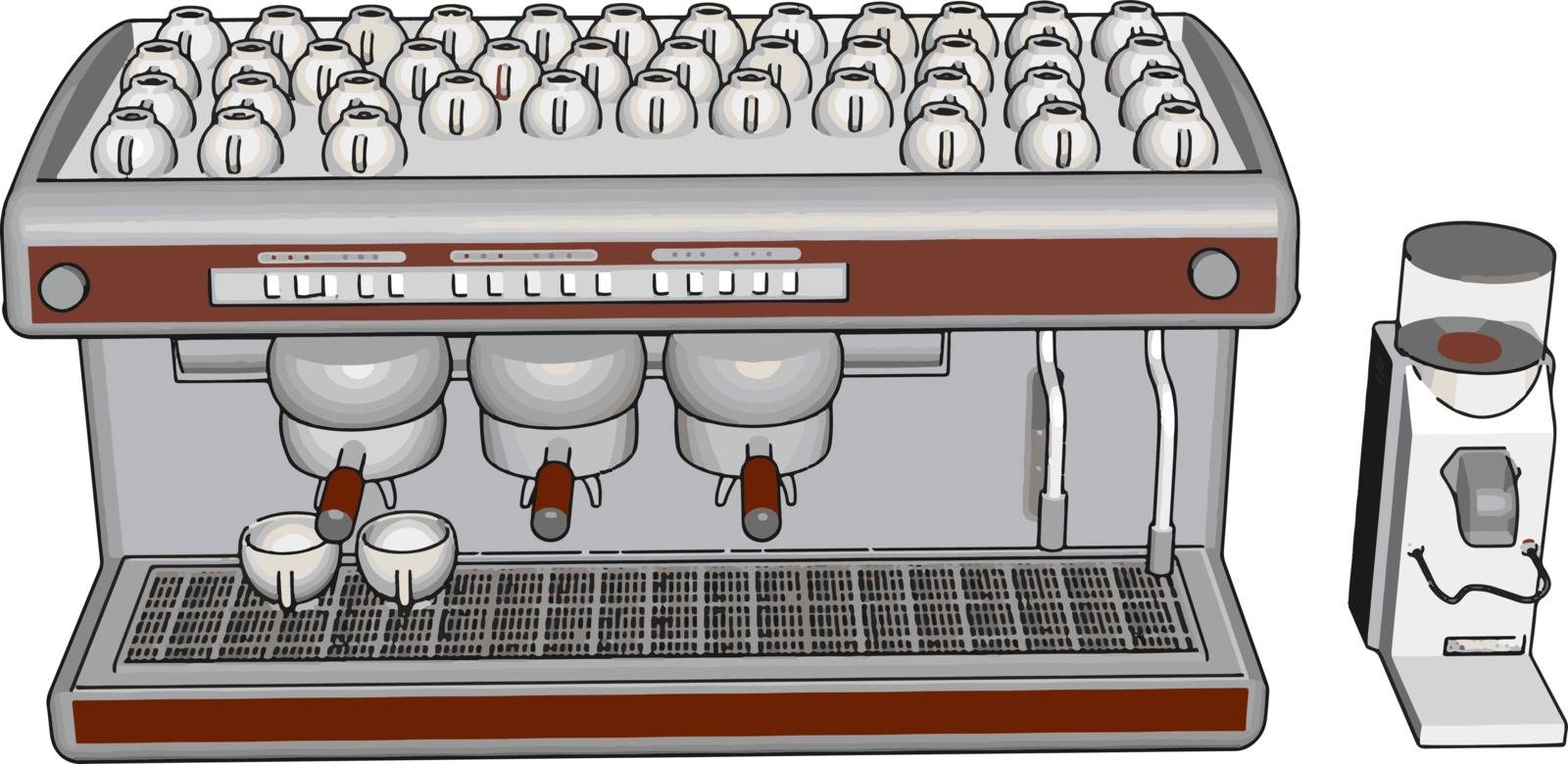 3D vector illustration of an espresso maker white background
