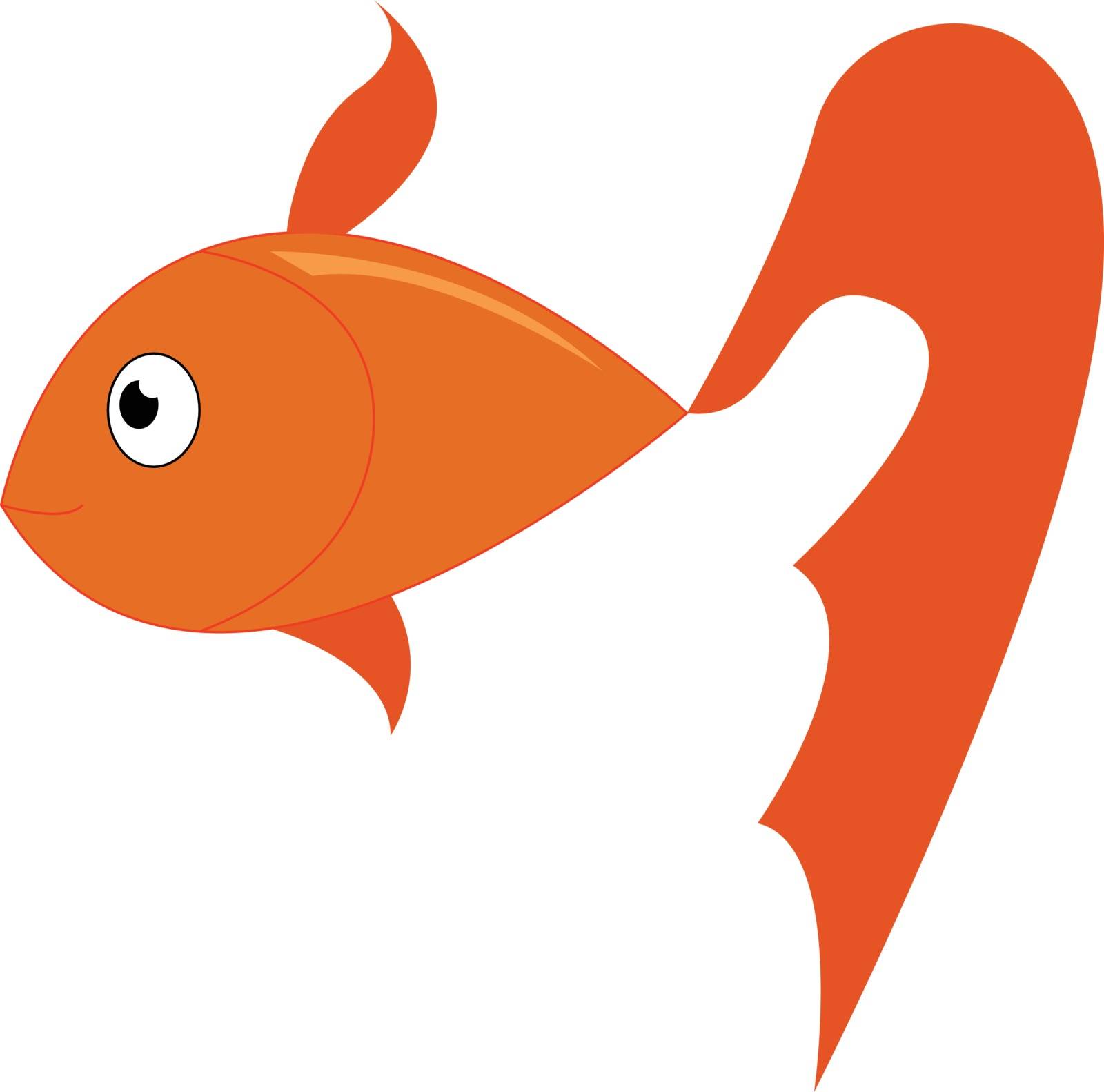 Yellow fish swimming under the water vector or color illustration