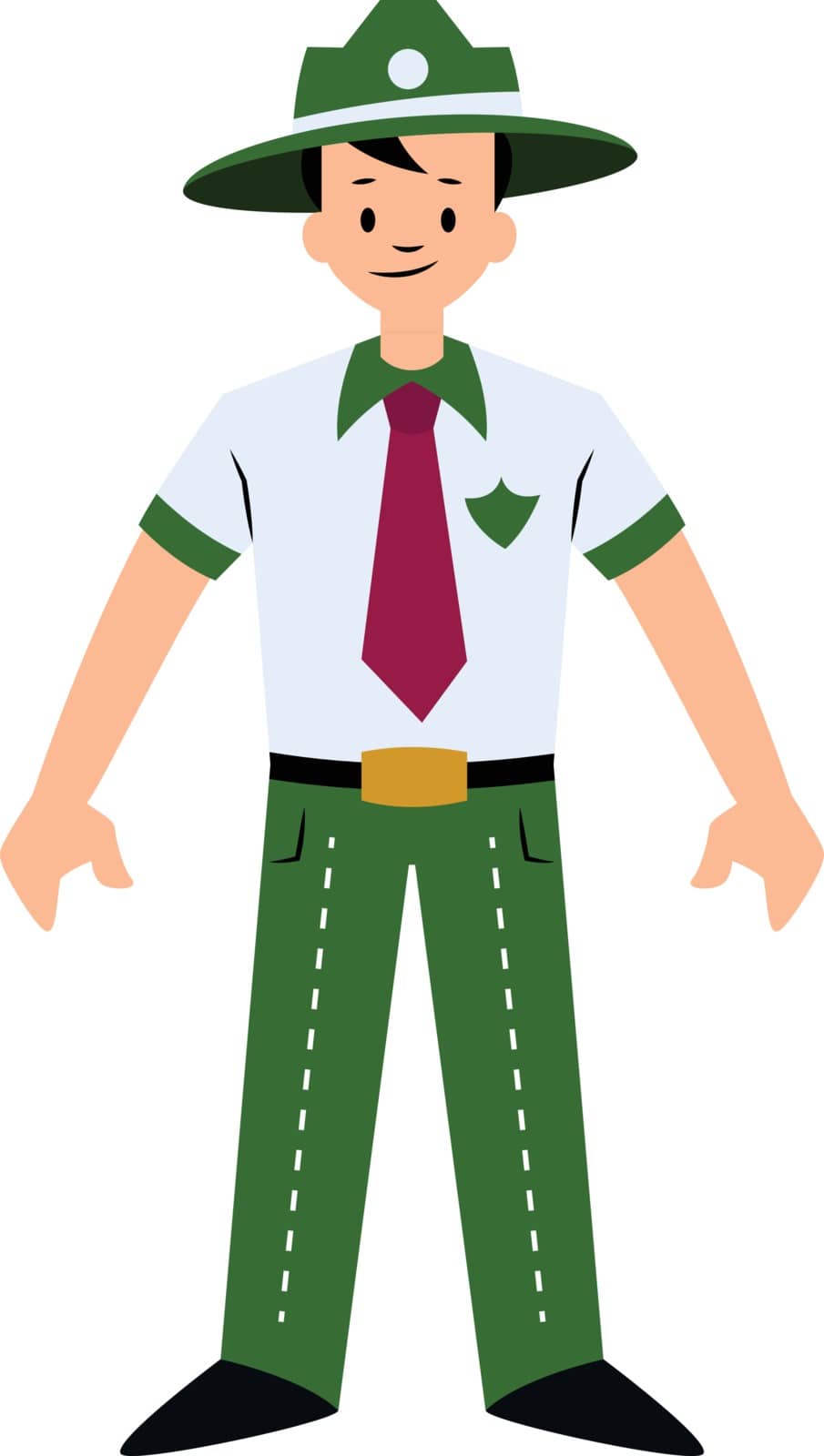 Forest guard character vector illustration on a white background by Morphart