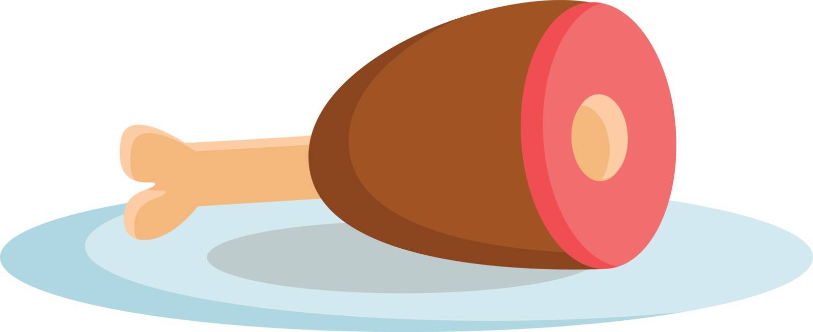 A large piece of cooked meat served on a plate vector or color i by Morphart