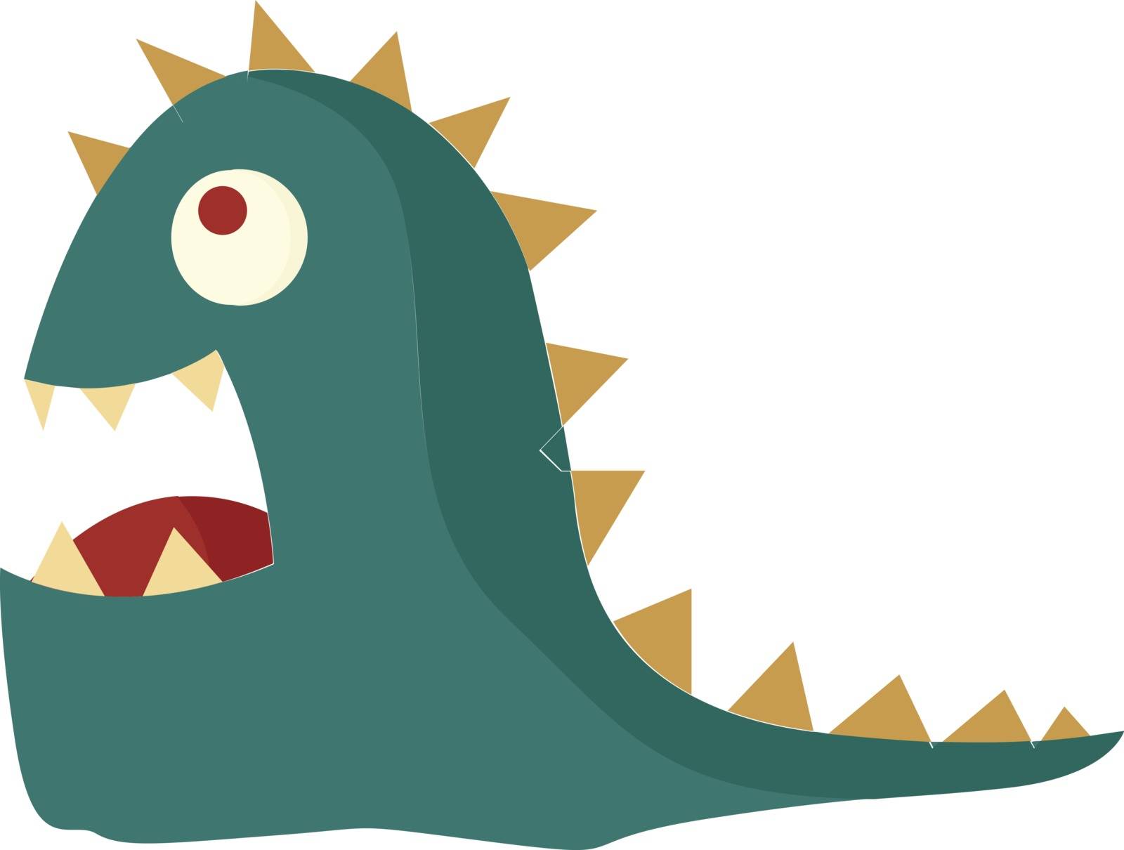 A green and yellow colored river monster looks terrifying vector by Morphart