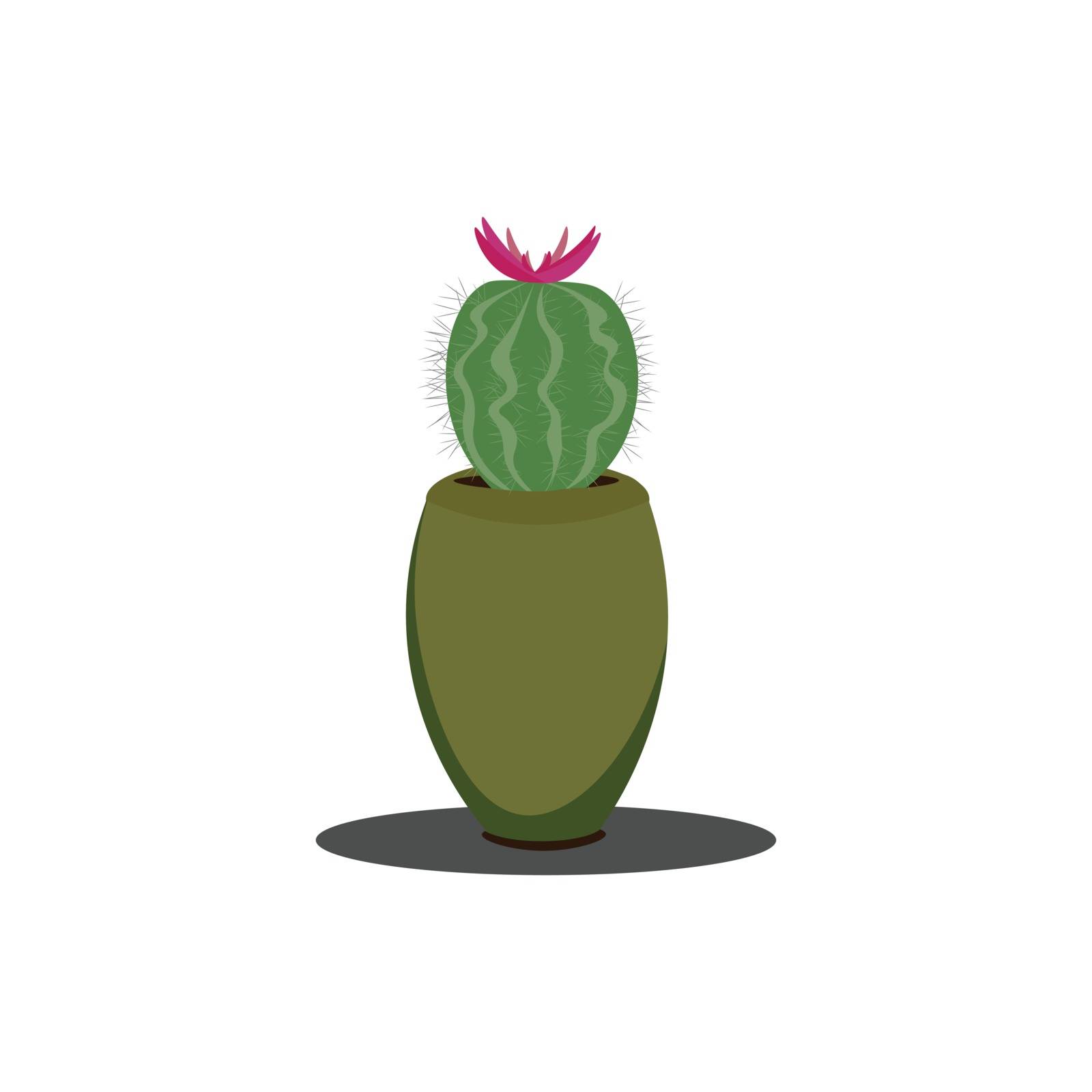 Cactus in the blooming stage vector illustration  by Morphart