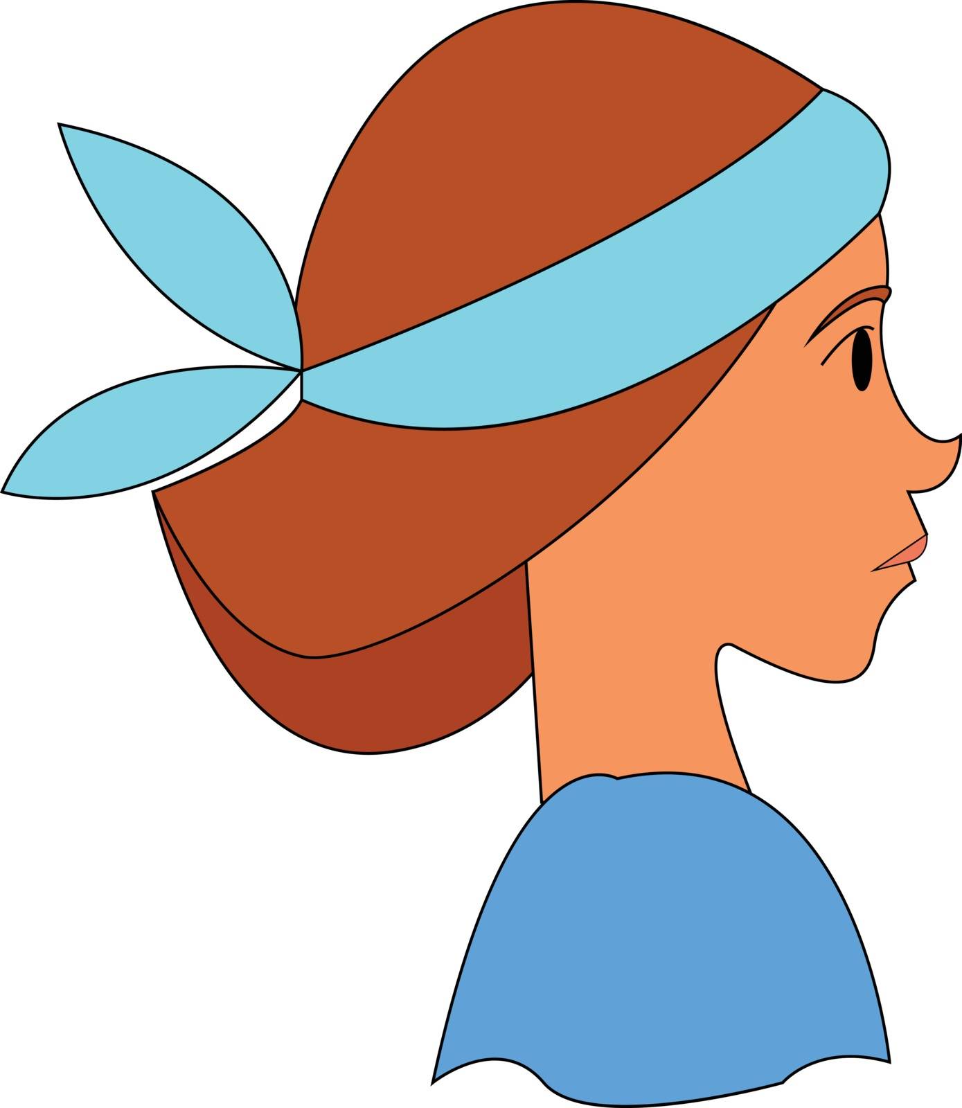Girl with blue hair accessory vector illustration 
