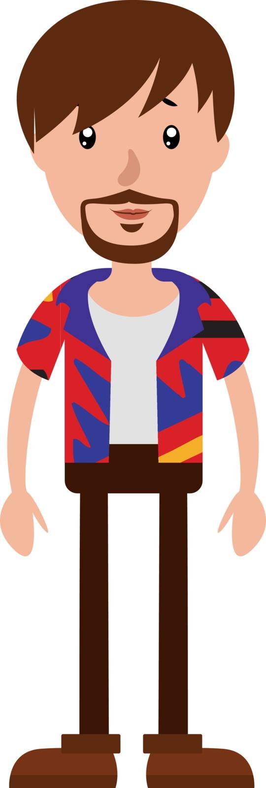 The young man with a colorful shirt illustration vector on white background