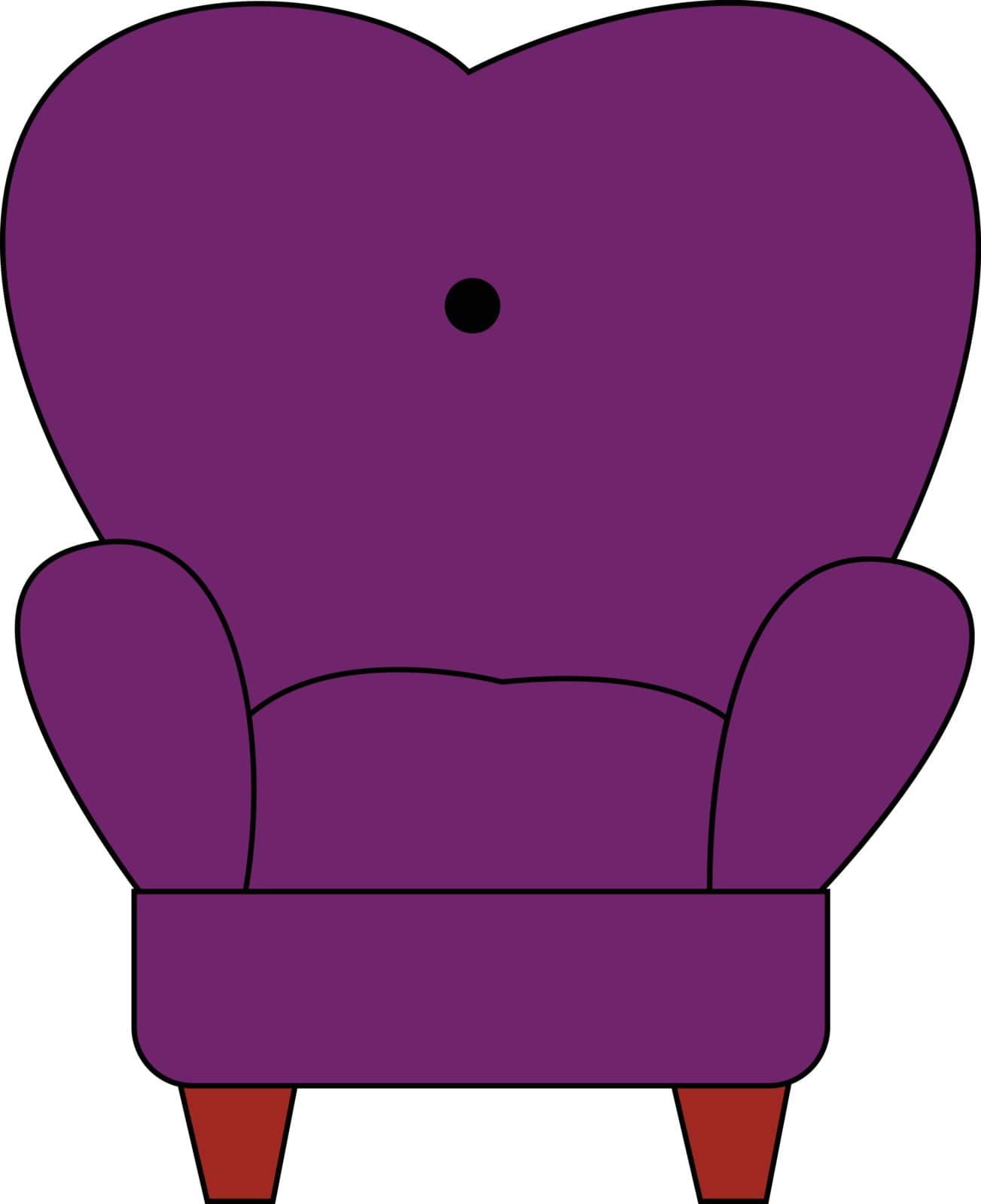 A violet armchair , vector or color illustration by Morphart